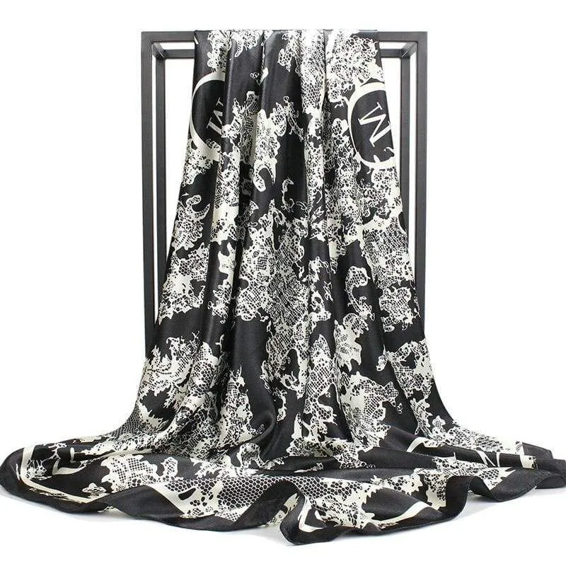 Boho Black vintage Printed Scarf sold by Boho Mood