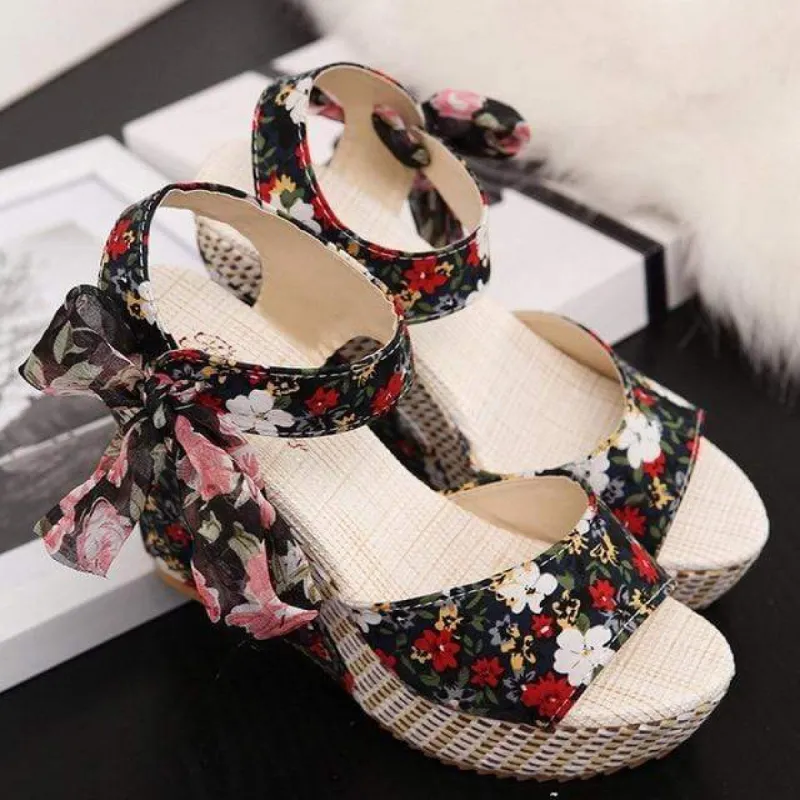 Boho Floral Wedge Sandals sold by Boho Mood