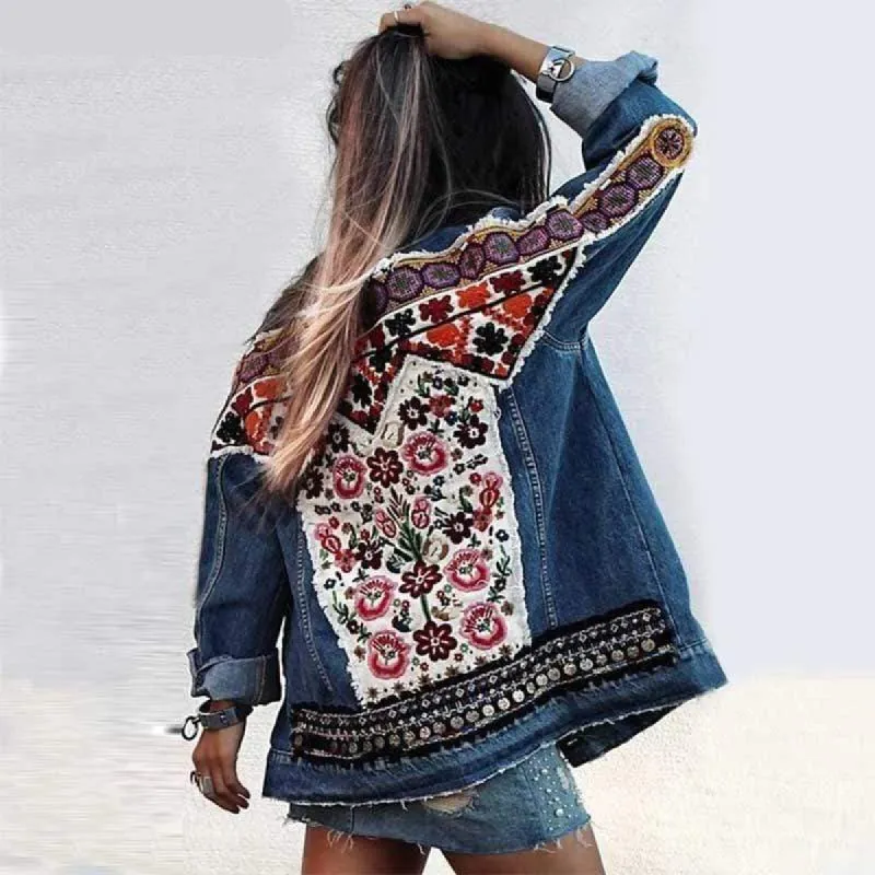 Boho Ethnic Denim Jacket sold by Boho Mood