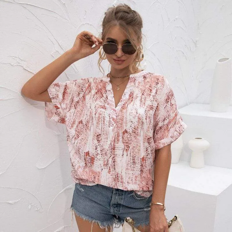 Boho Pink Tie-Dye Blouse sold by Boho Mood
