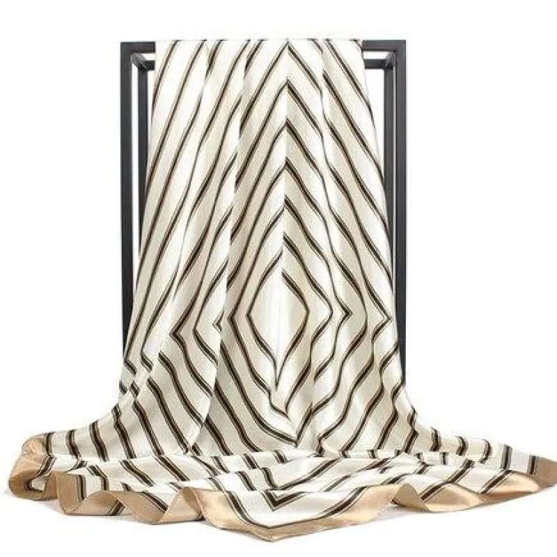 Stylish White Boho Scarf with brown print sold by Boho Mood