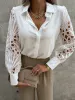 White Boho chic Blouse with embroidered puffed sleeves sold by Boho Mood