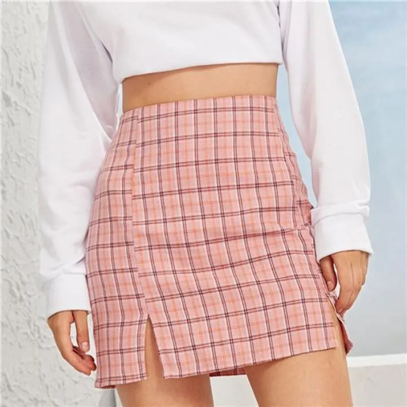 Plaid Print Mini Skirt sold by Boho Mood