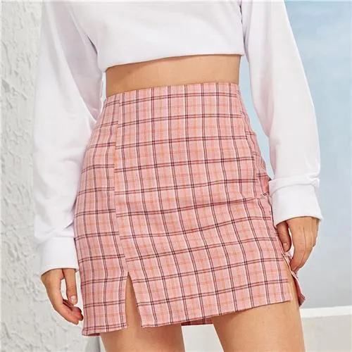 Plaid Print Mini Skirt sold by Boho Mood