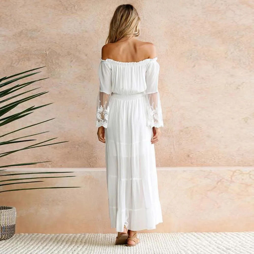Bohemian Midi Dress in White sold by Boho Mood product image thumbnail 3