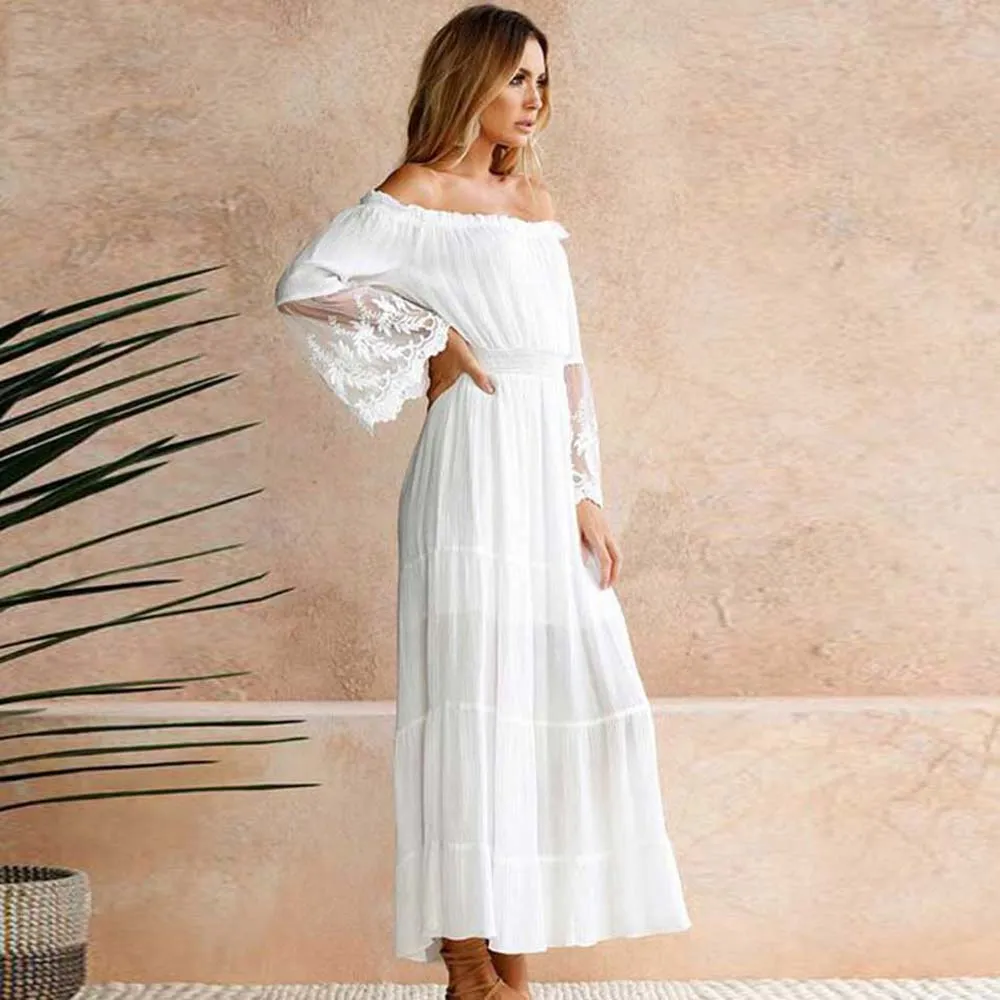 Bohemian Midi Dress in White sold by Boho Mood product image thumbnail 2