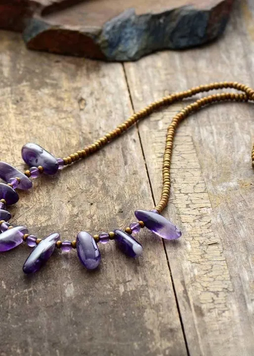 Boho Choker Necklace - Natural Stone Beads sold by Boho Mood product image thumbnail 5