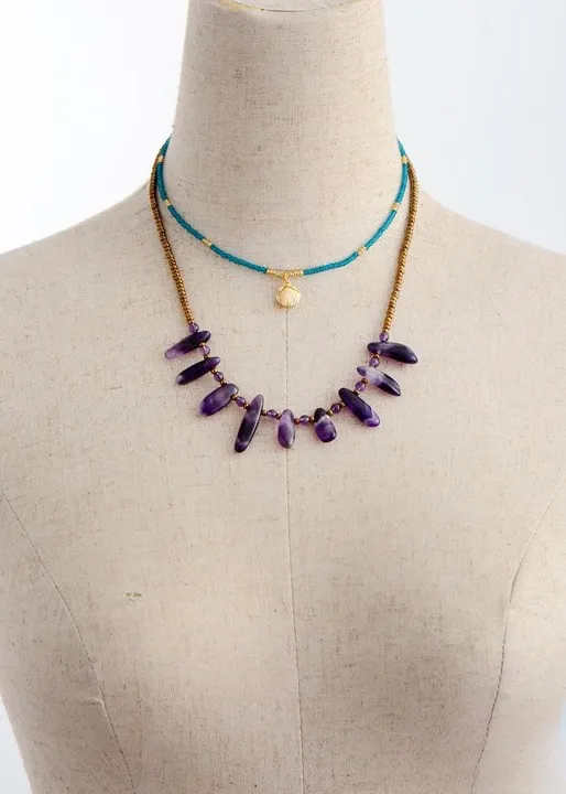 Boho Choker Necklace - Natural Stone Beads sold by Boho Mood product image thumbnail 2