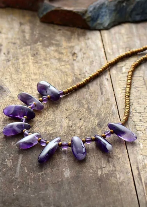 Boho Choker Necklace - Natural Stone Beads sold by Boho Mood product image thumbnail 4