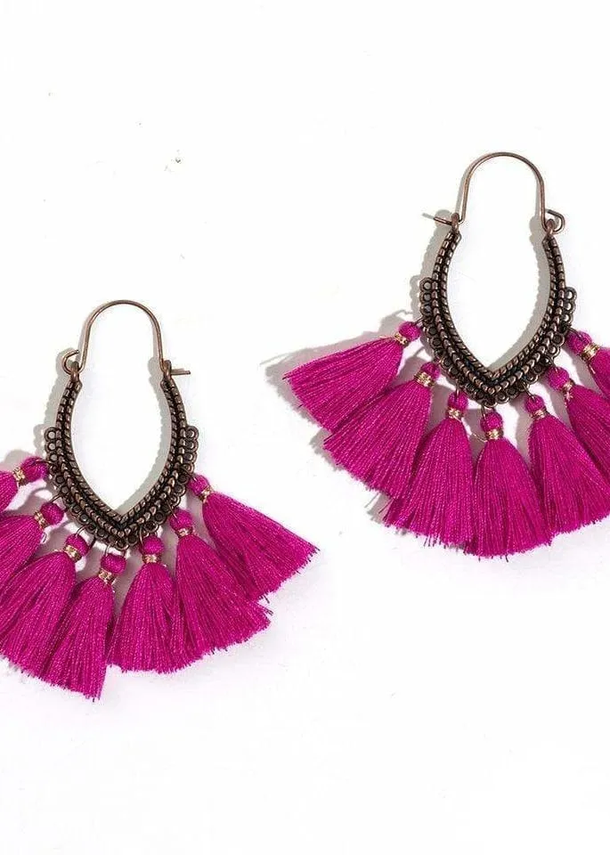 Boho Pompoms Earrings sold by Boho Mood product image thumbnail 3