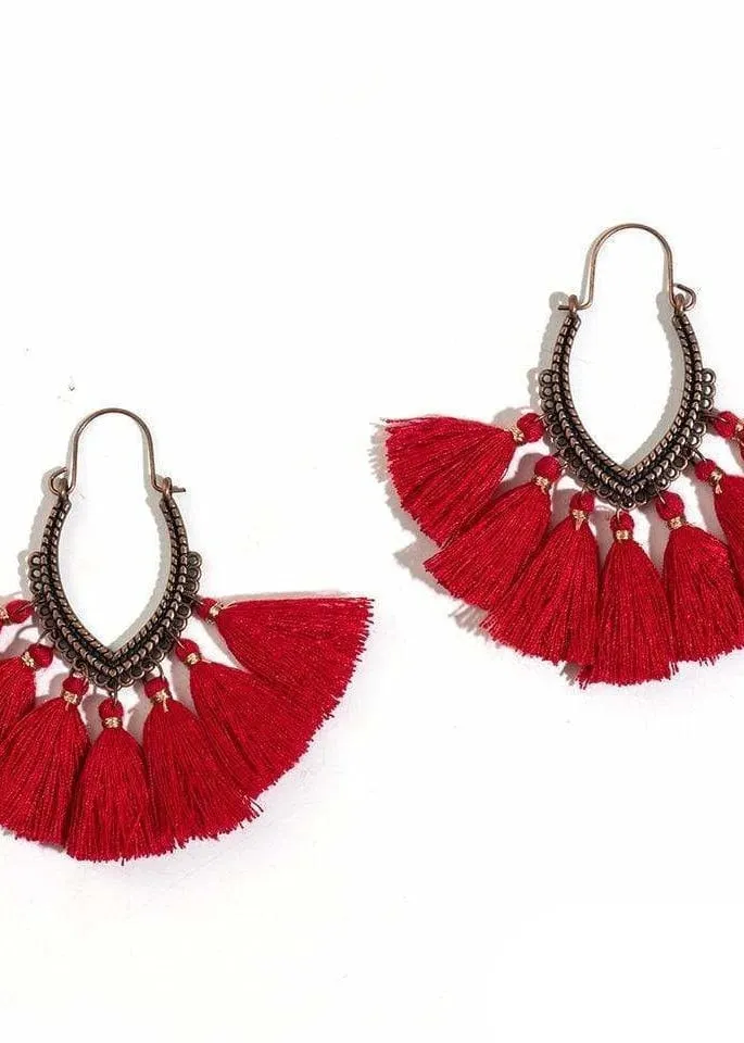 Boho Pompoms Earrings sold by Boho Mood product image thumbnail 4