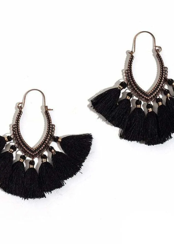 Boho Pompoms Earrings sold by Boho Mood product image thumbnail 2