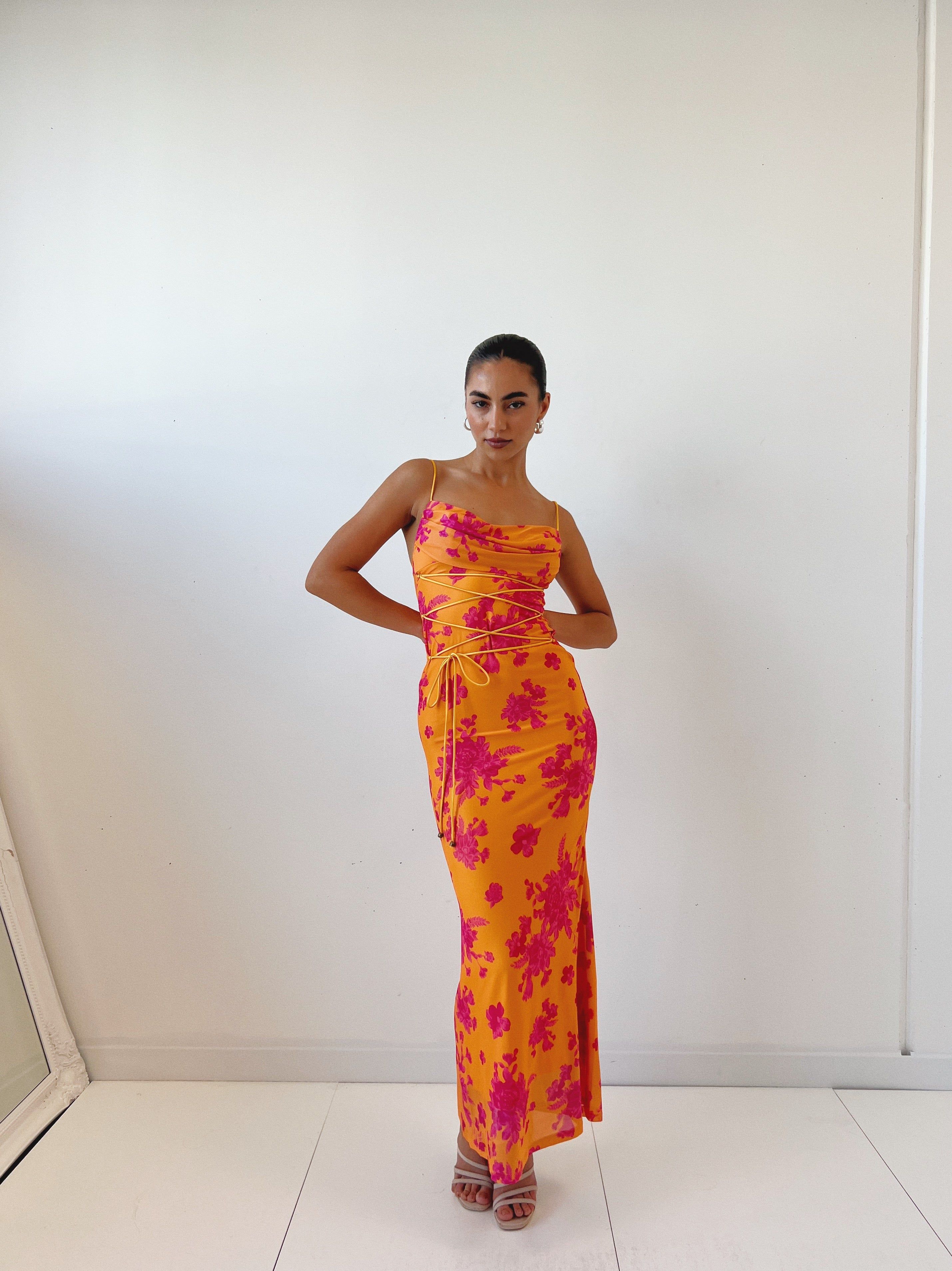 Blossom Maxi Dress - Orange sold by Kameli Boutique product image thumbnail 5