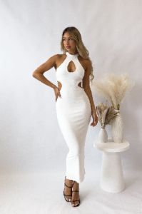 Phoenix Midi Dress - White sold by Kameli Boutique