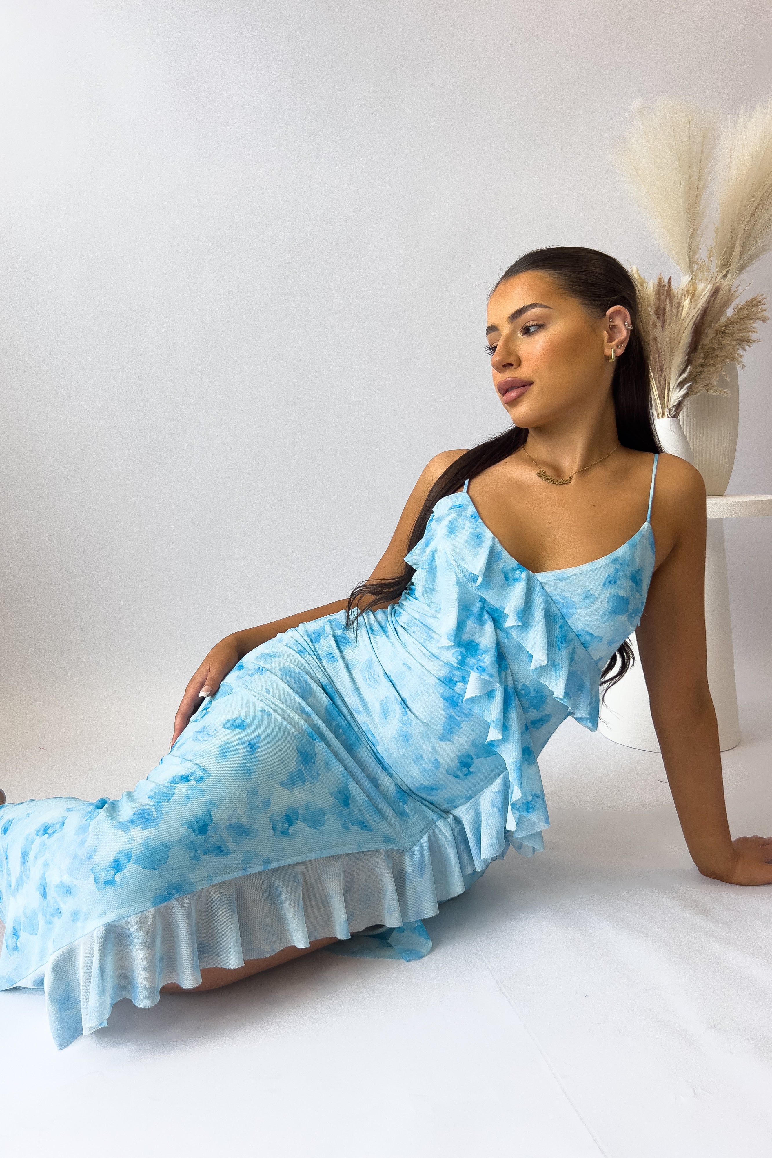Abigail Midi Dress - Blue Florals sold by Kameli Boutique product image thumbnail 5