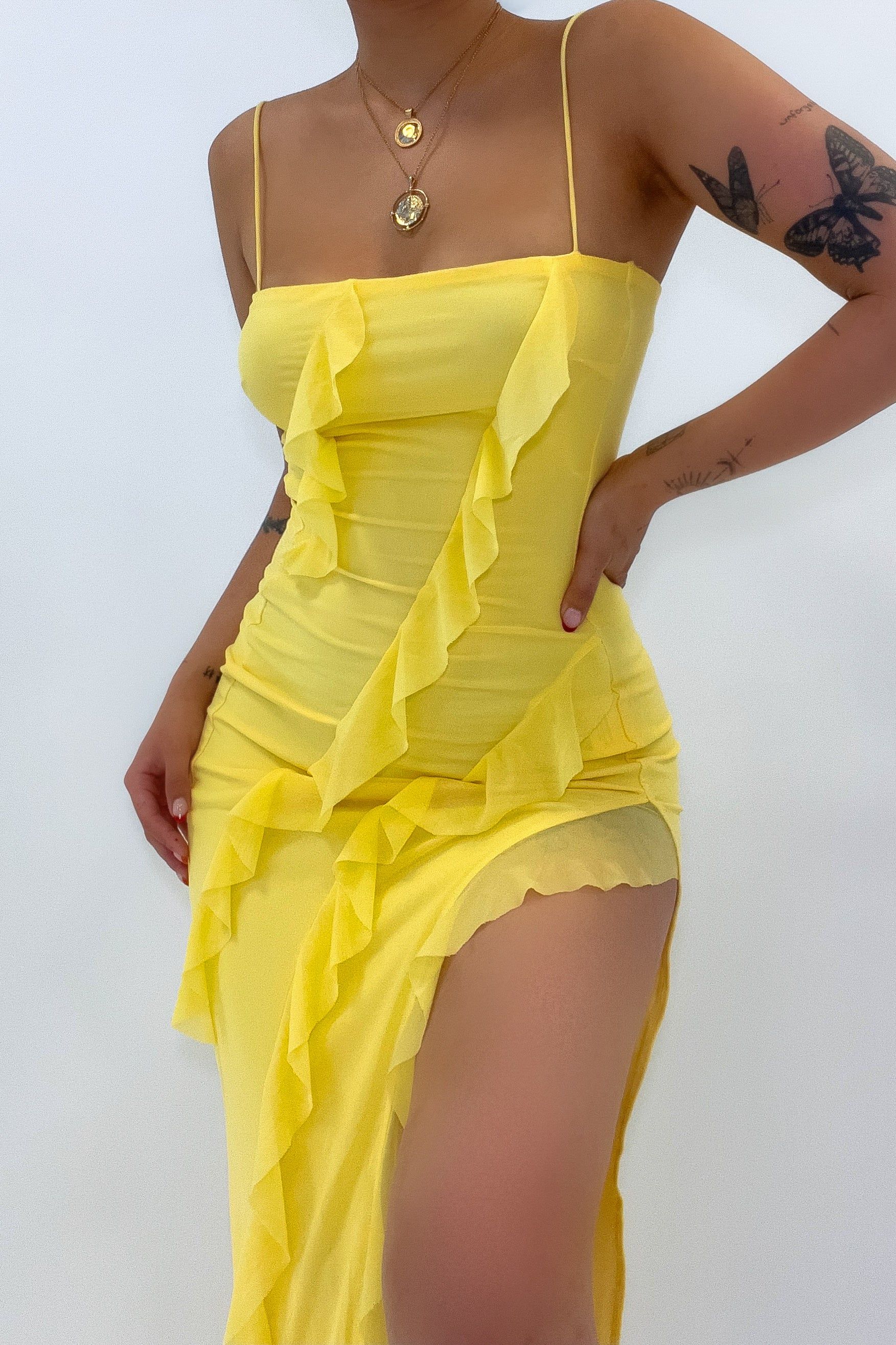 Taiya Midi Dress - Yellow sold by Kameli Boutique