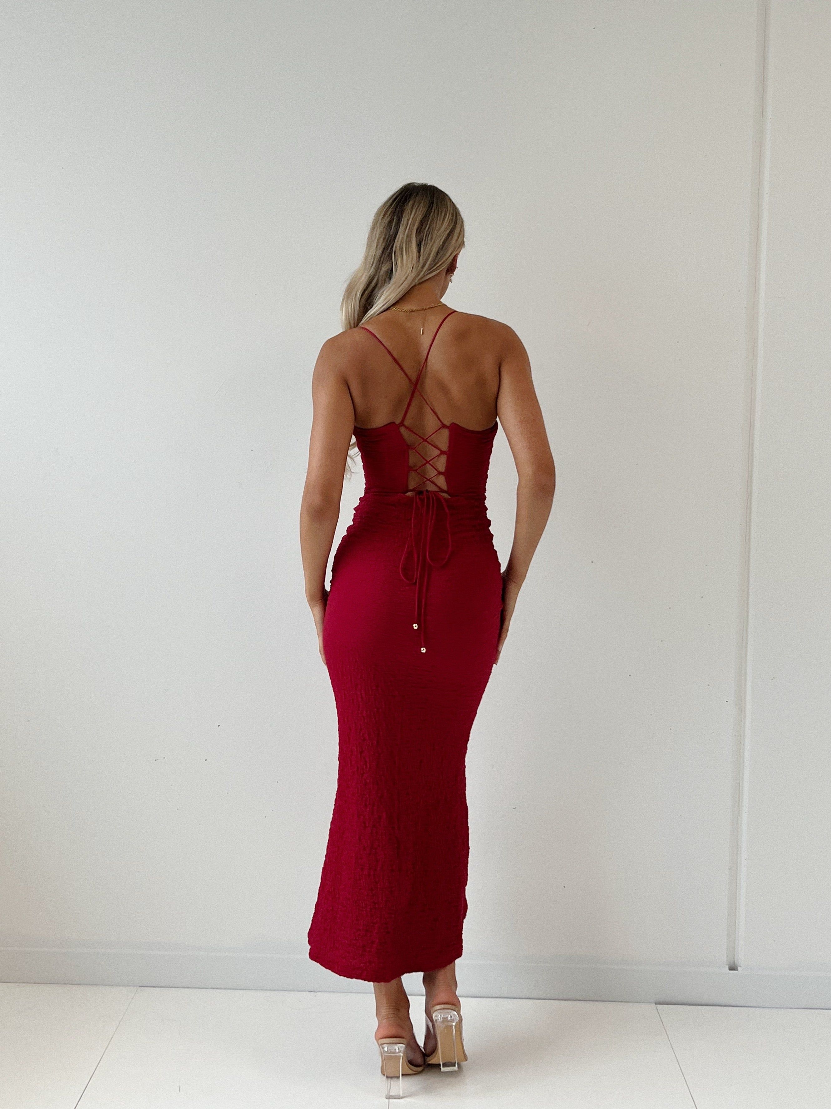 Magnificence Maxi Dress - Wine sold by Kameli Boutique product image thumbnail 5