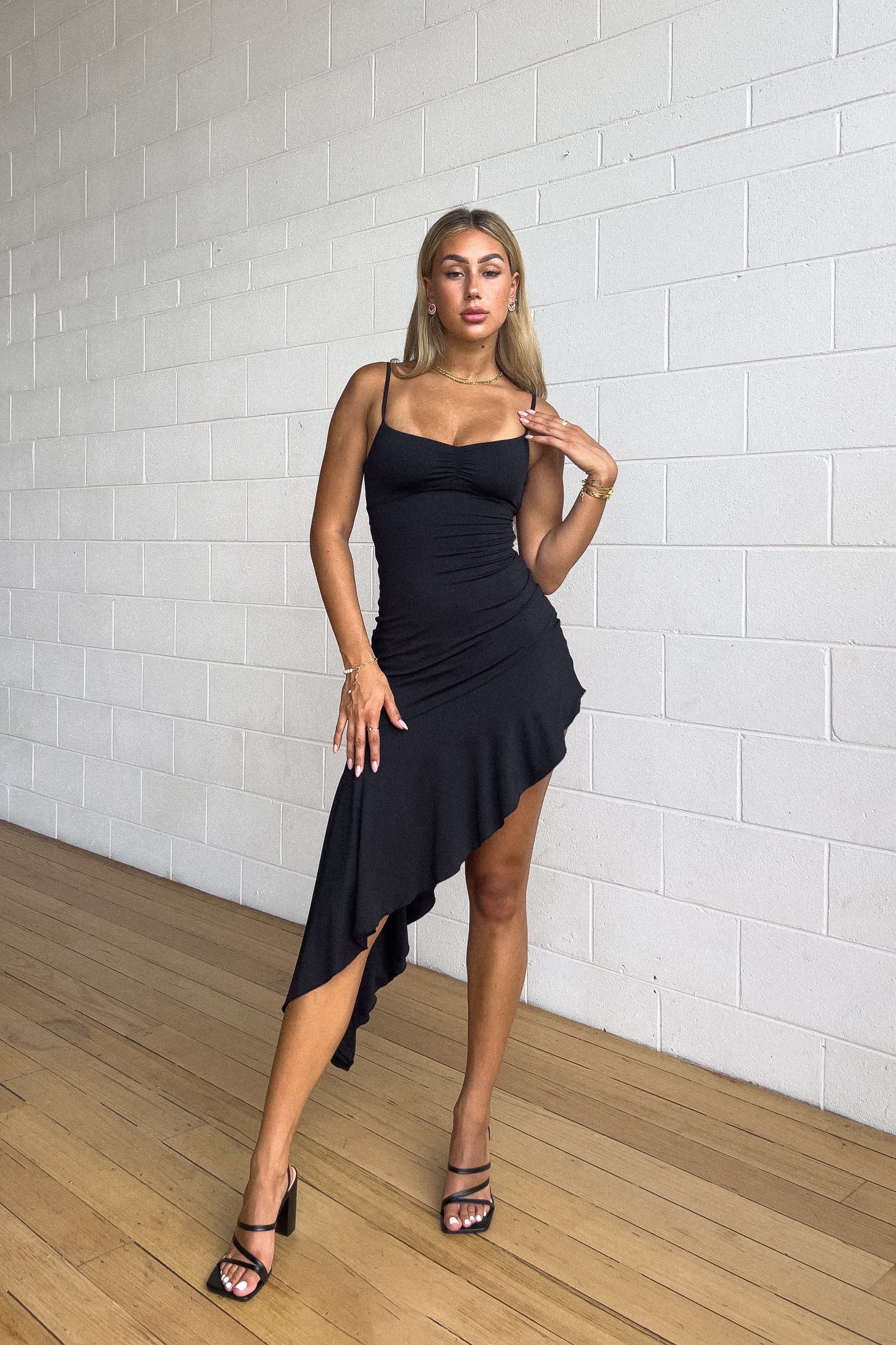 Fleur Midi Dress - Black sold by Kameli Boutique