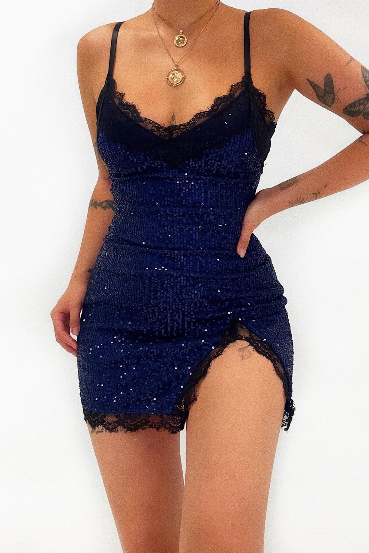 Katia Mini Dress - Navy sold by Kameli Boutique
