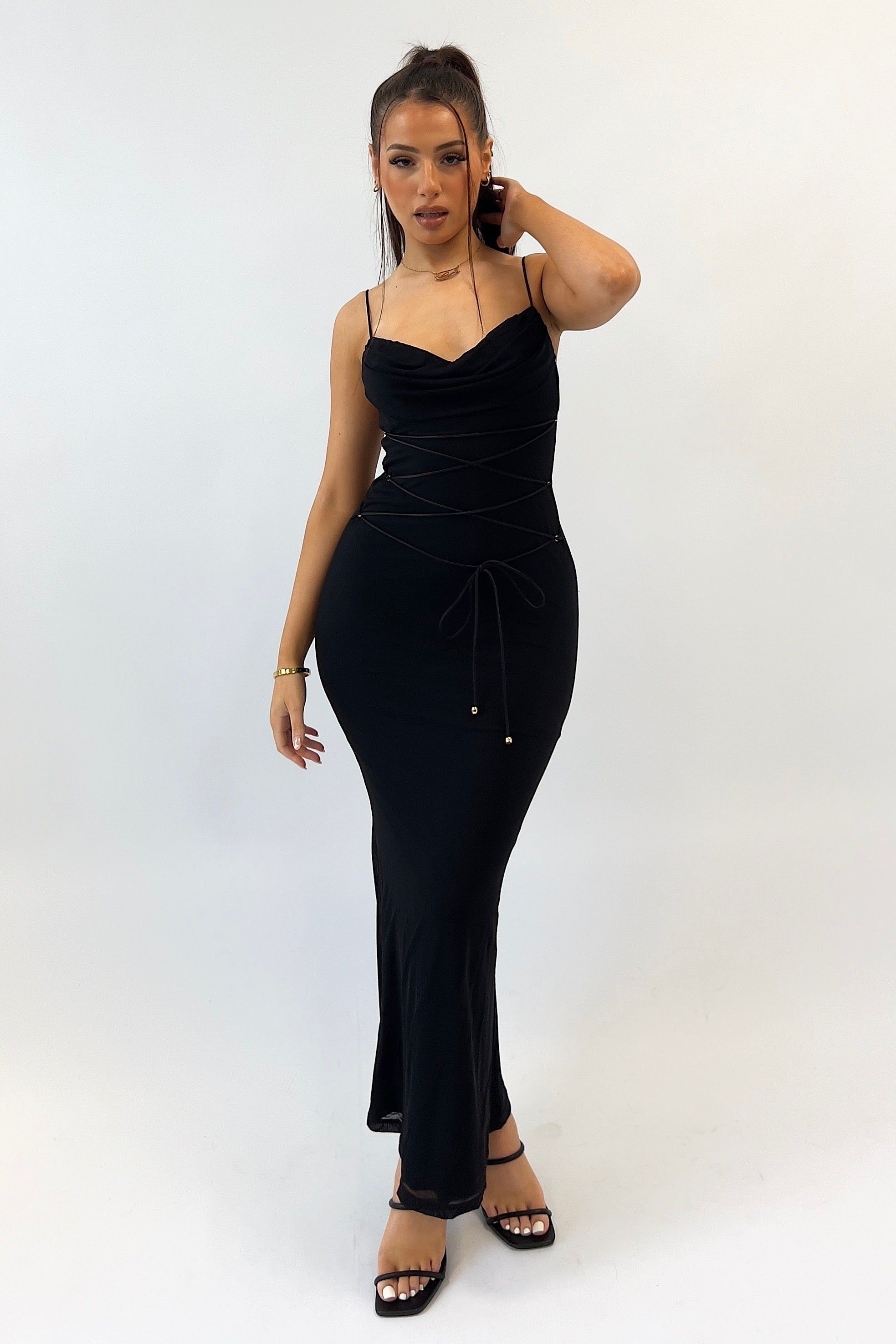 Evangeline Maxi Dress - Black sold by Kameli Boutique