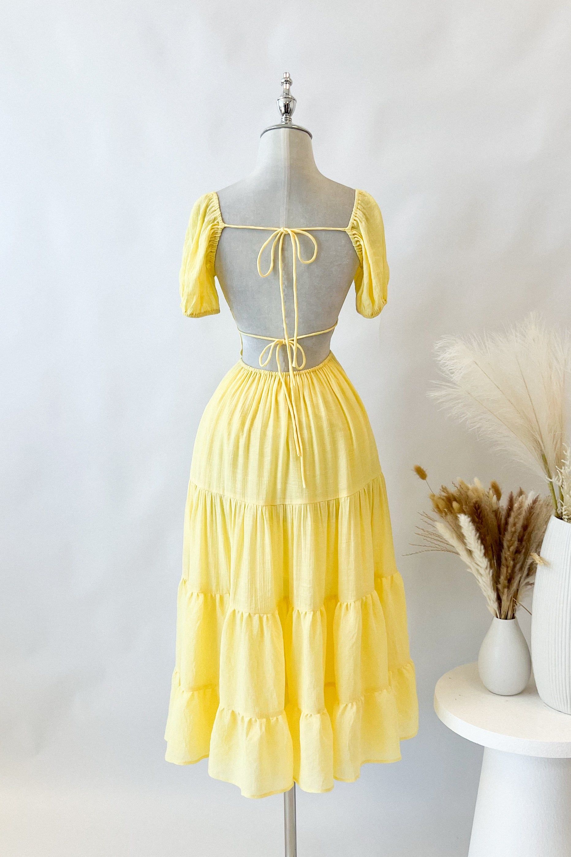 Talia Midi Dress - Lemon sold by Kameli Boutique product image thumbnail 2