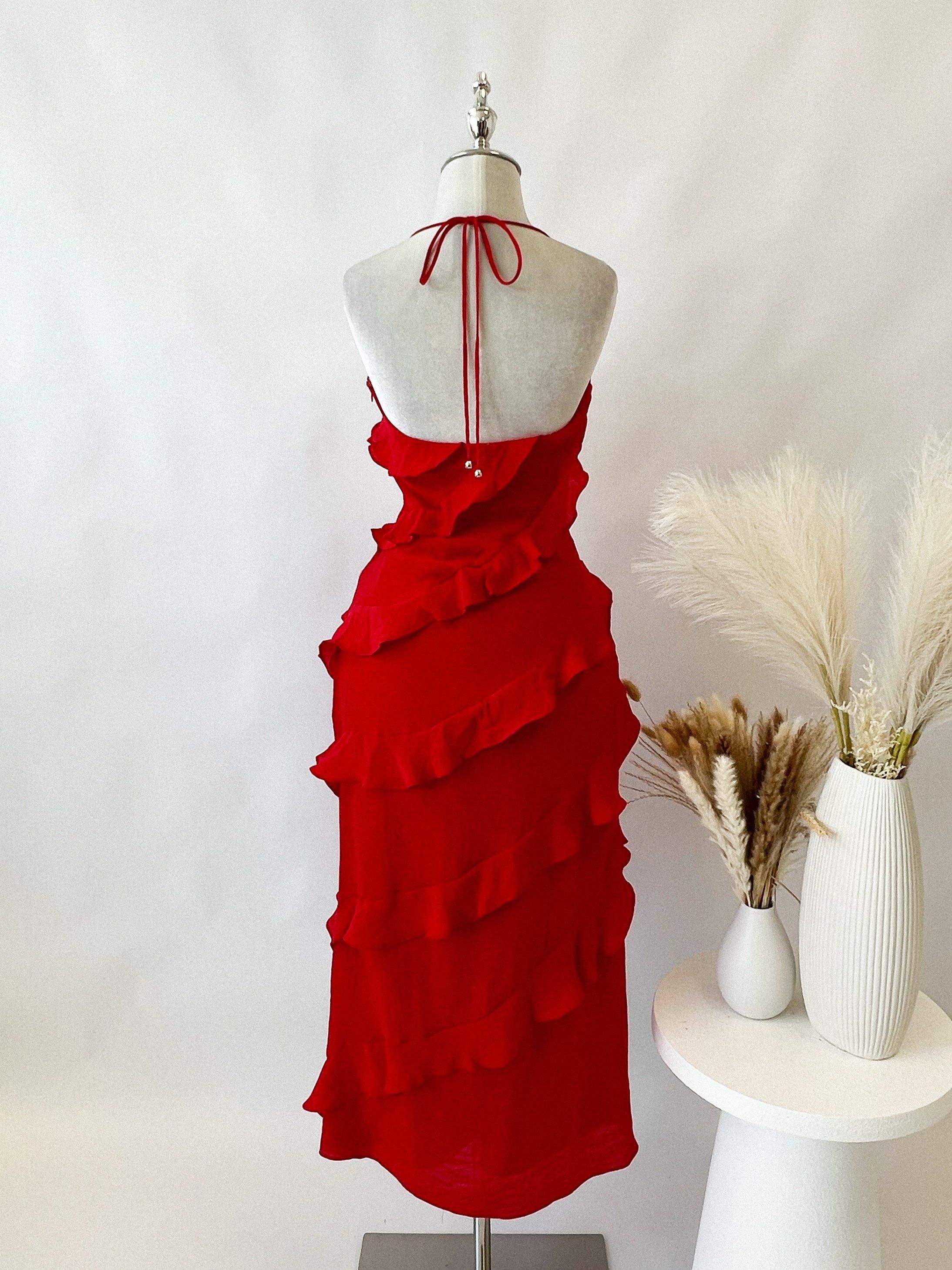 Ella Midi Dress - Red sold by Kameli Boutique product image thumbnail 3