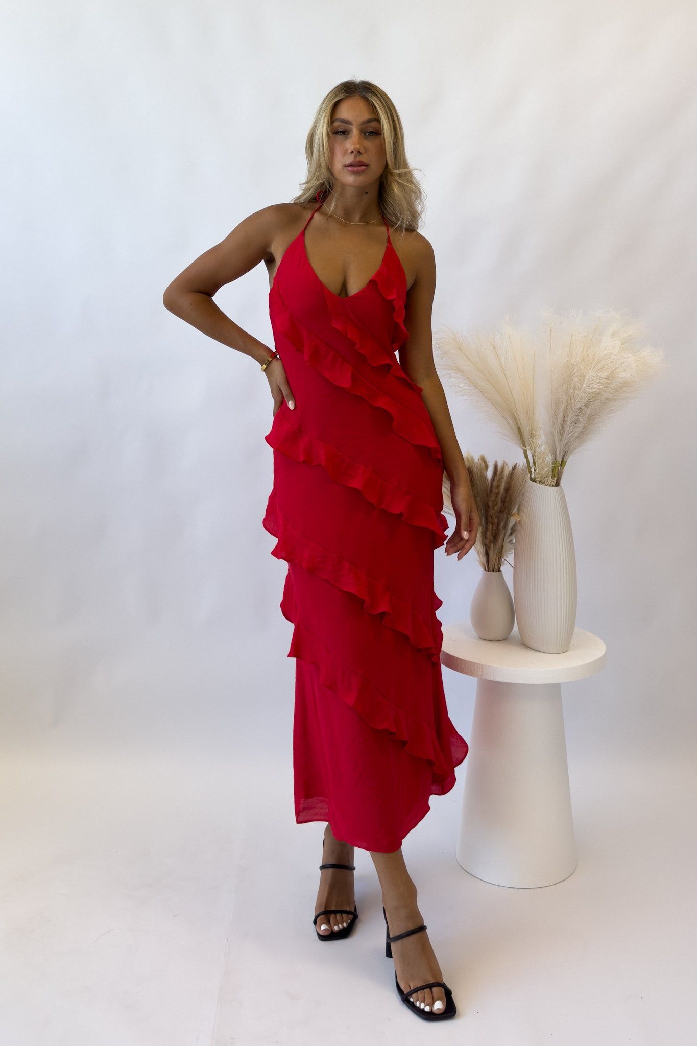 Ella Midi Dress - Red sold by Kameli Boutique product image thumbnail 5
