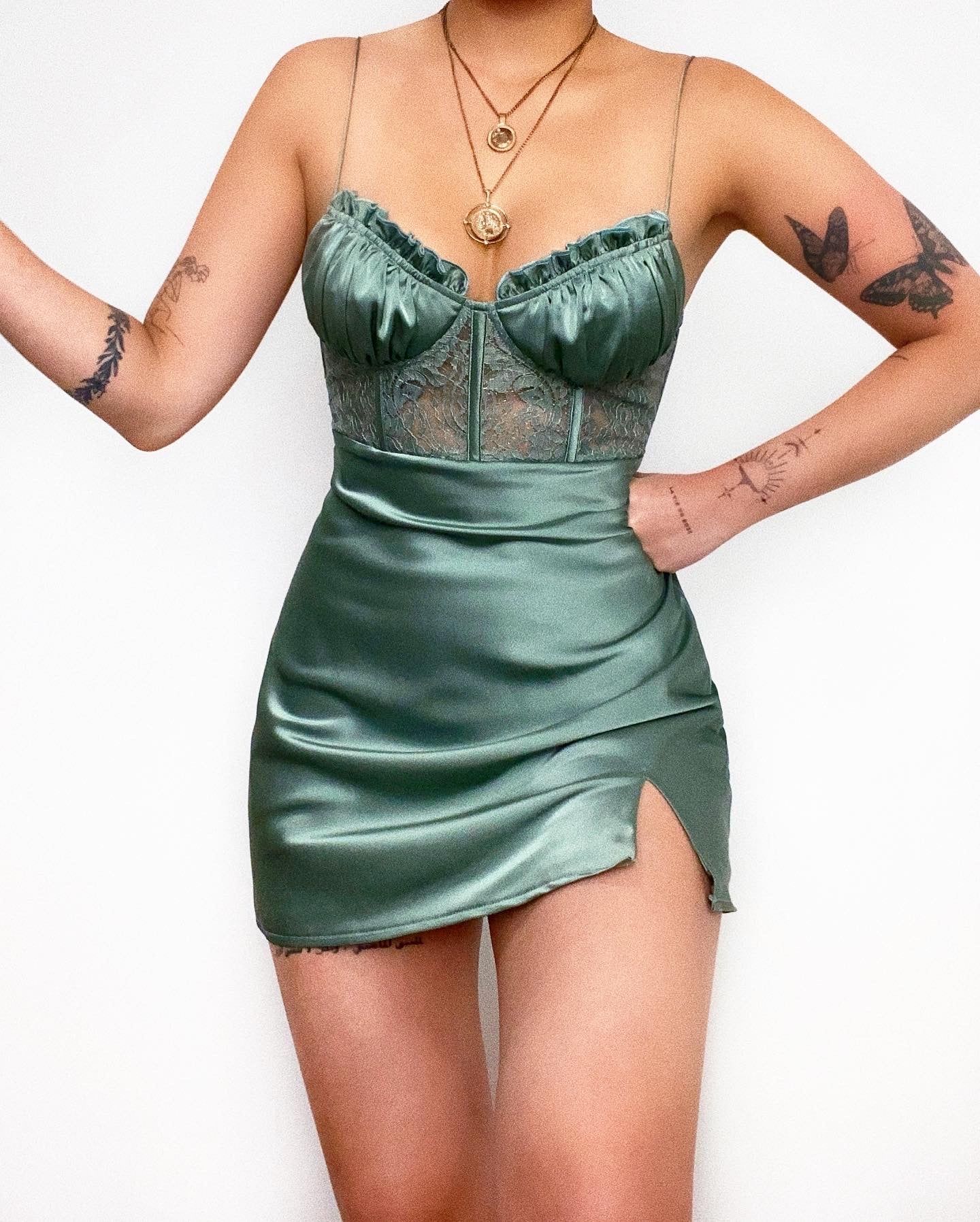 Olivia Mini Dress - Sage sold by Kameli Boutique product image thumbnail 2