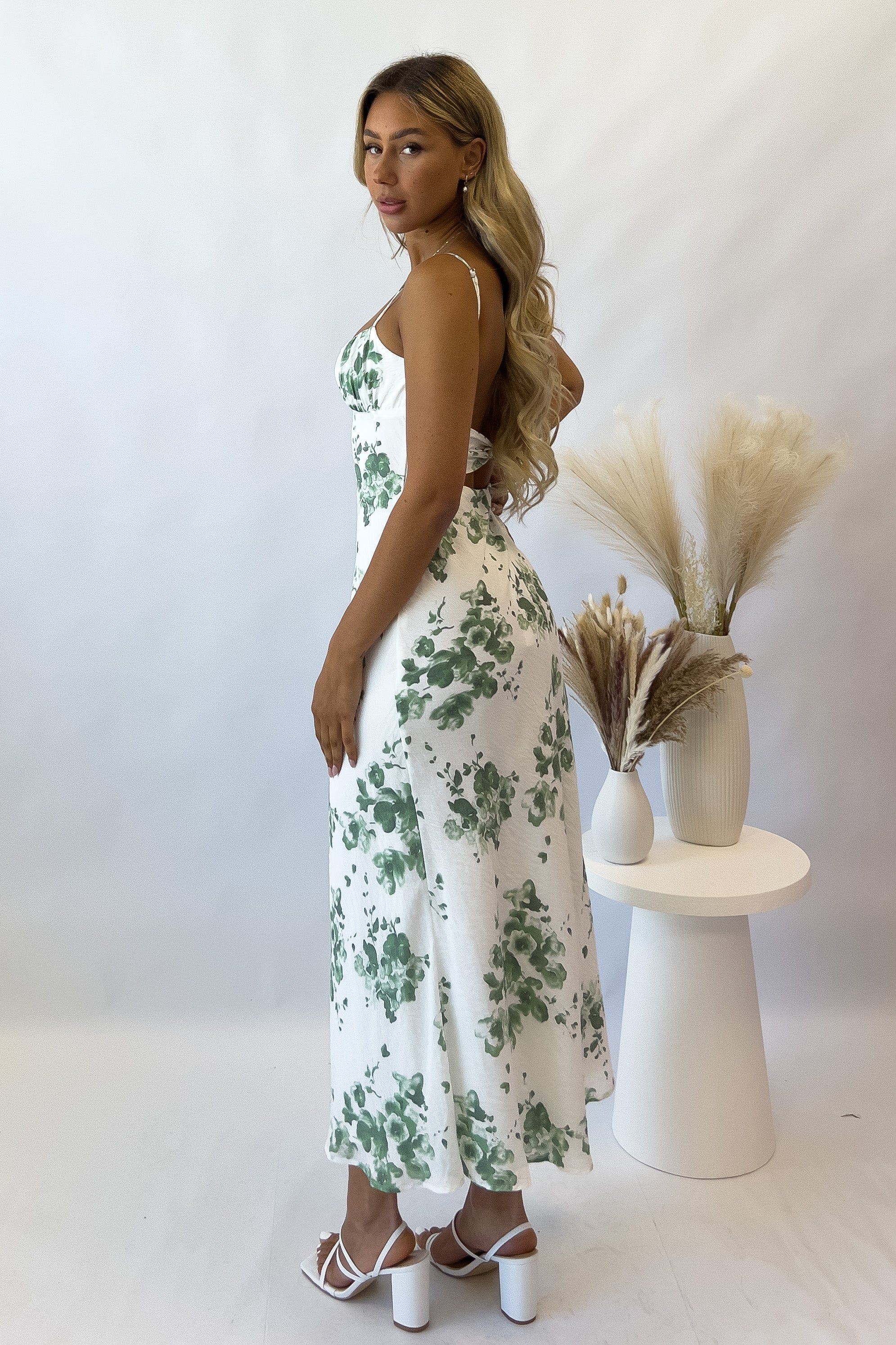Noah Midi Dress - Green Florals sold by Kameli Boutique product image thumbnail 5