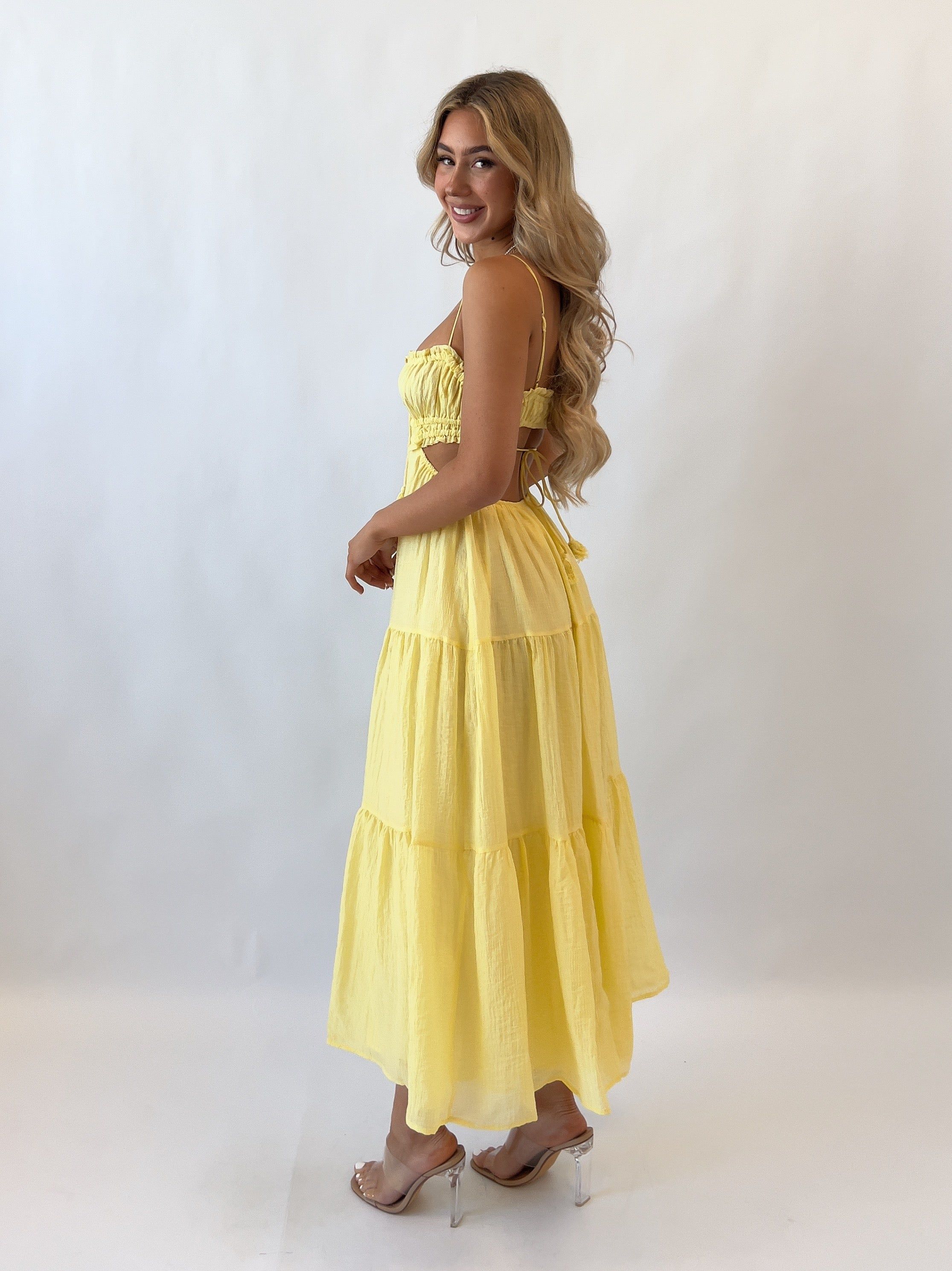 Rochelle Midi Dress - Lemon sold by Kameli Boutique product image thumbnail 3