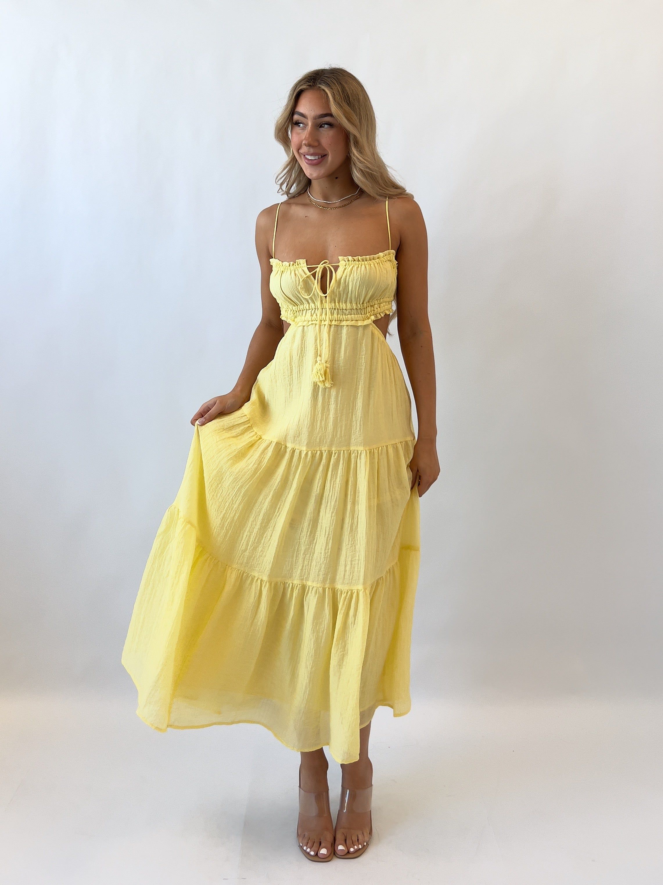 Rochelle Midi Dress - Lemon sold by Kameli Boutique product image thumbnail 2