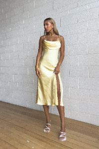 Analissa Midi Dress - Butter sold by Kameli Boutique