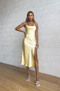 Analissa Midi Dress - Butter sold by Kameli Boutique