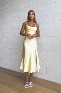 Analissa Midi Dress - Butter sold by Kameli Boutique