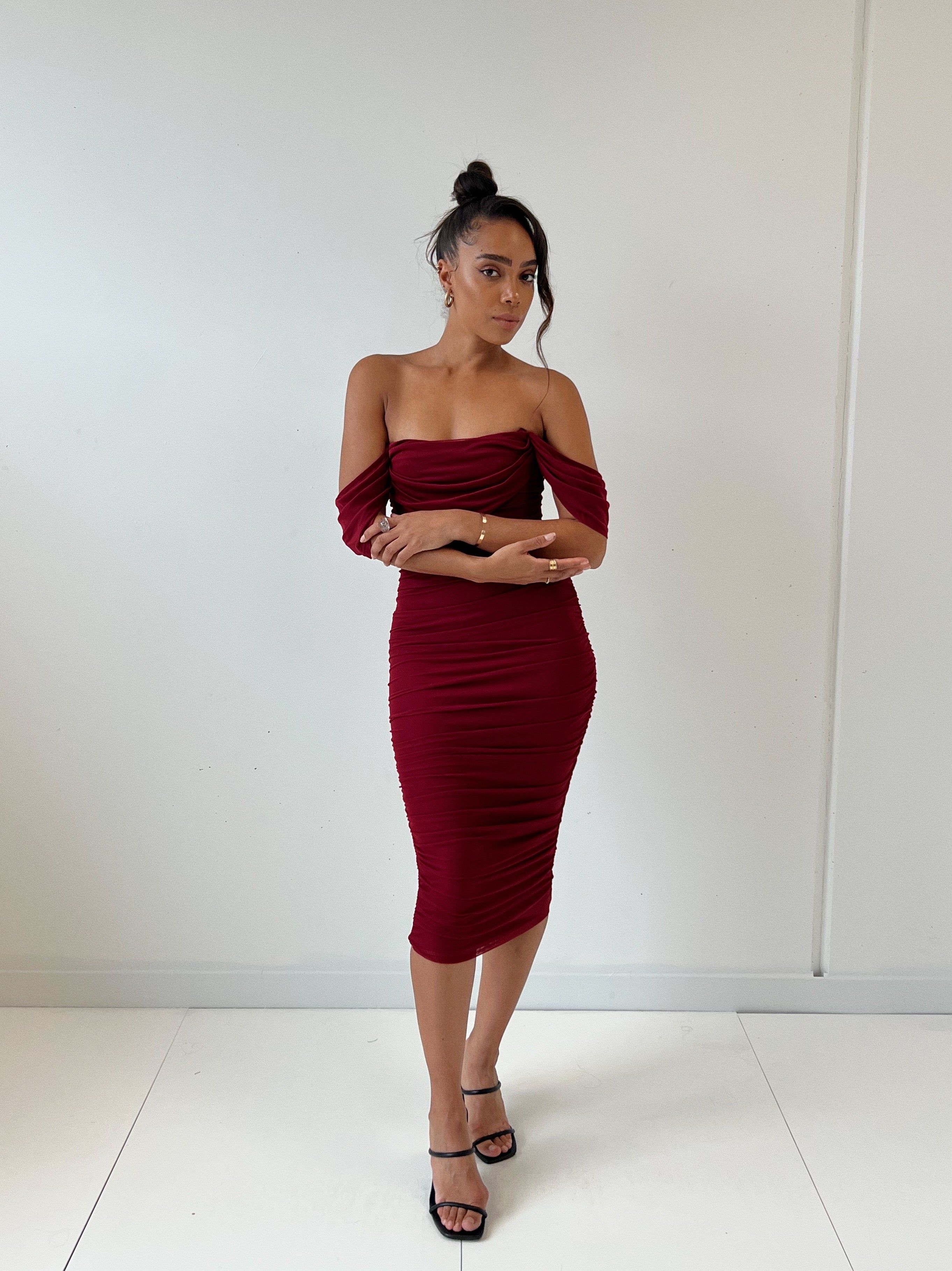 Tilly Midi Dress - Wine sold by Kameli Boutique product image thumbnail 5