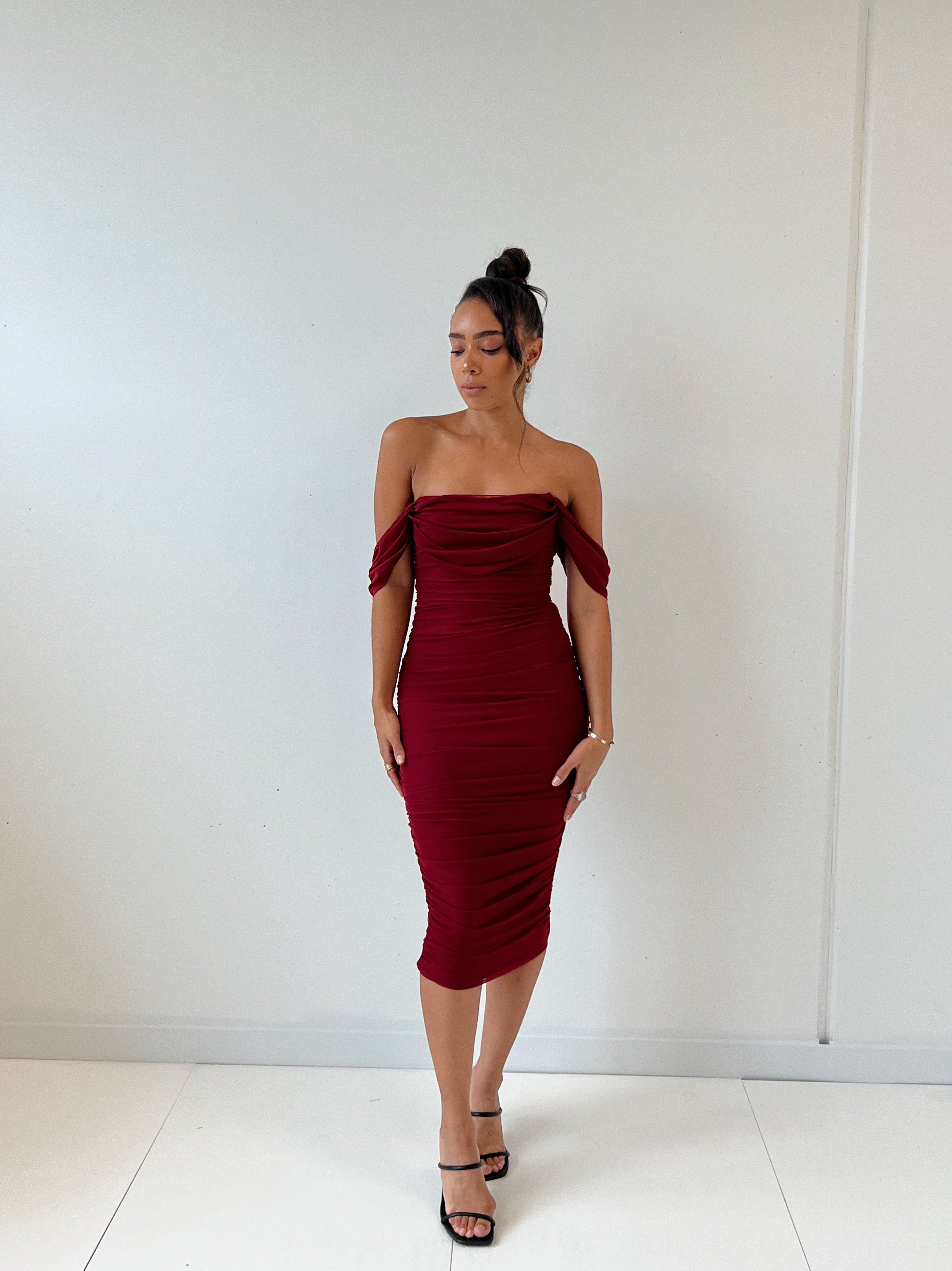 Tilly Midi Dress - Wine sold by Kameli Boutique product image thumbnail 3