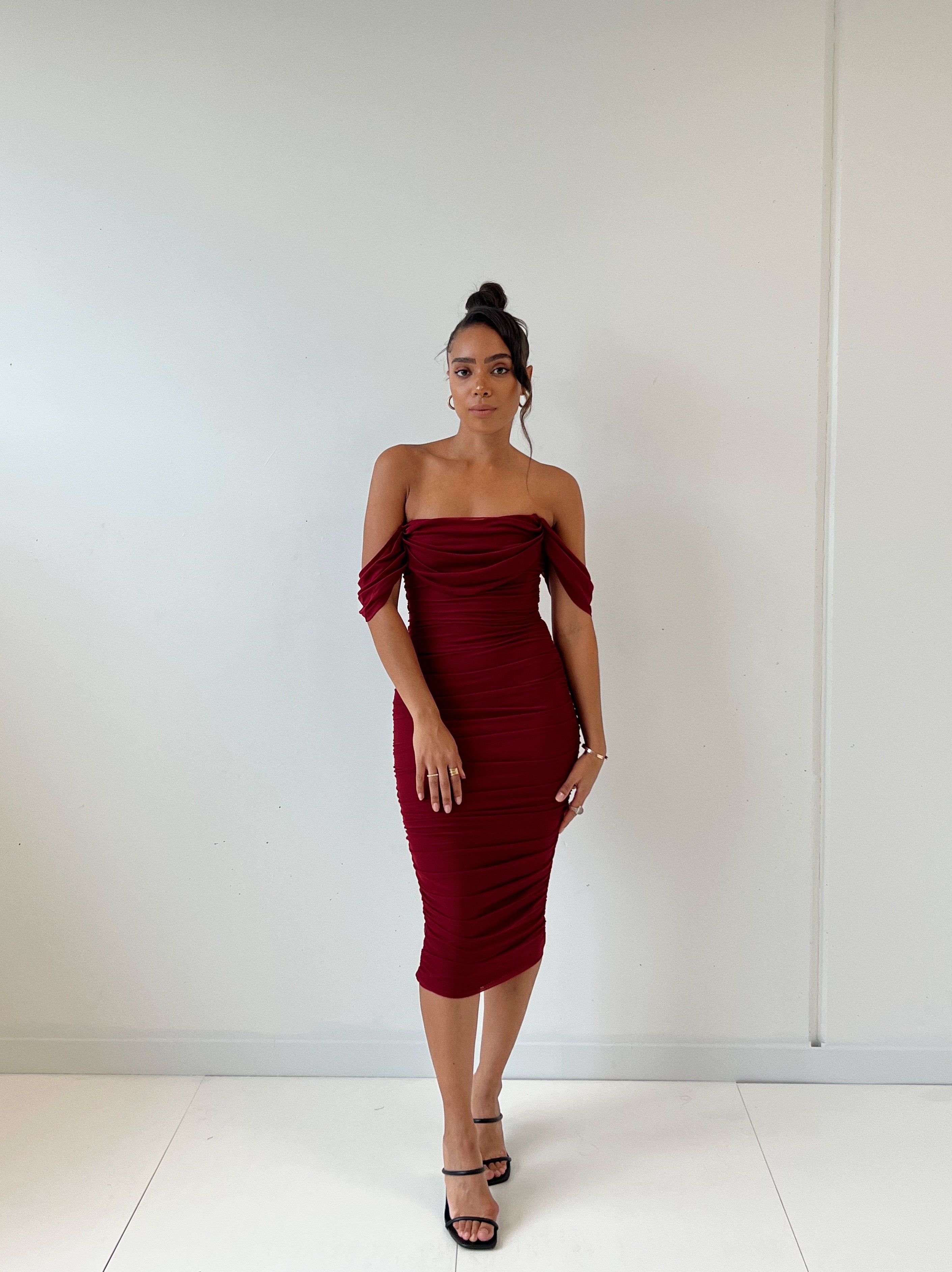 Tilly Midi Dress - Wine sold by Kameli Boutique product image thumbnail 4