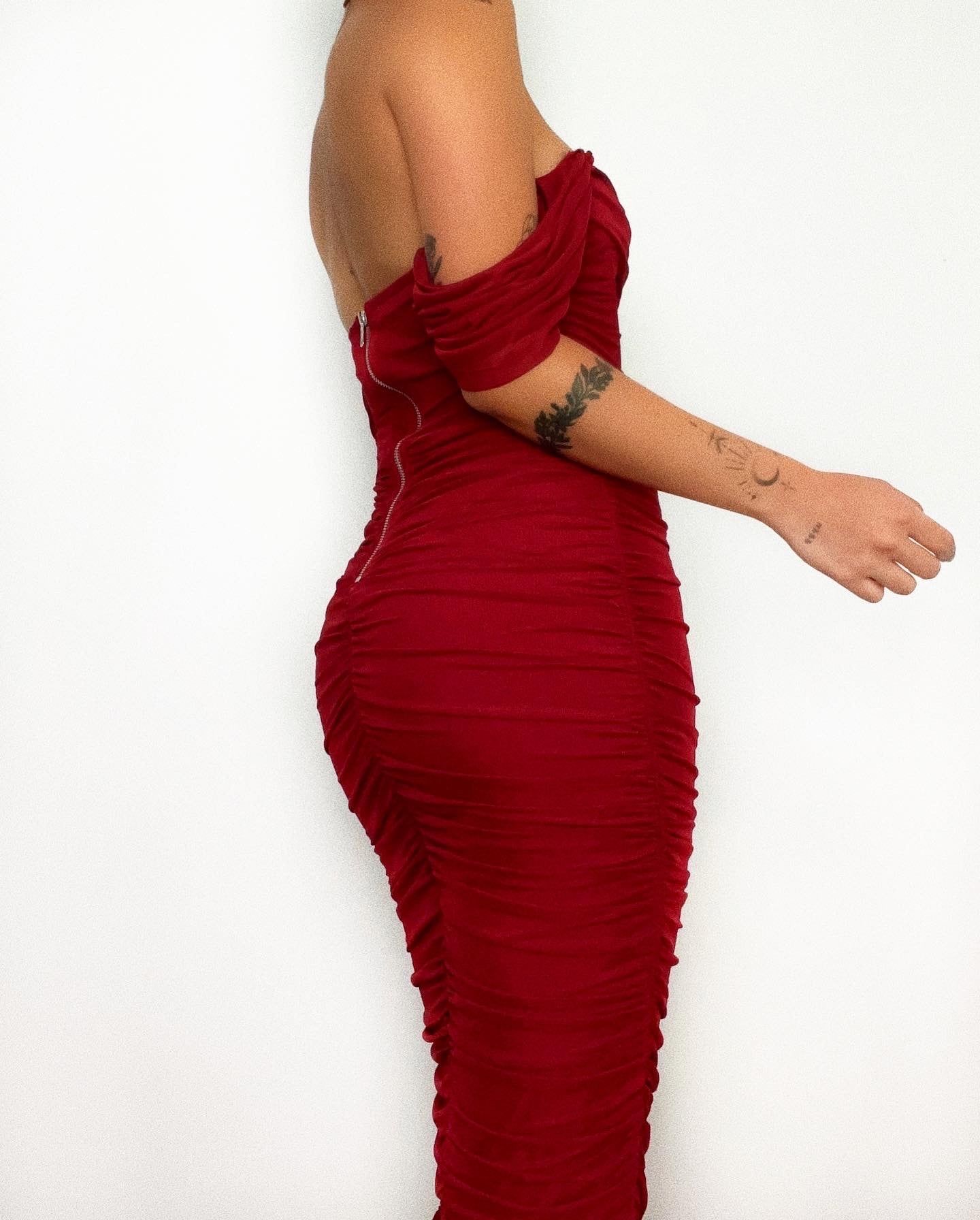 Tilly Midi Dress - Wine sold by Kameli Boutique product image thumbnail 2