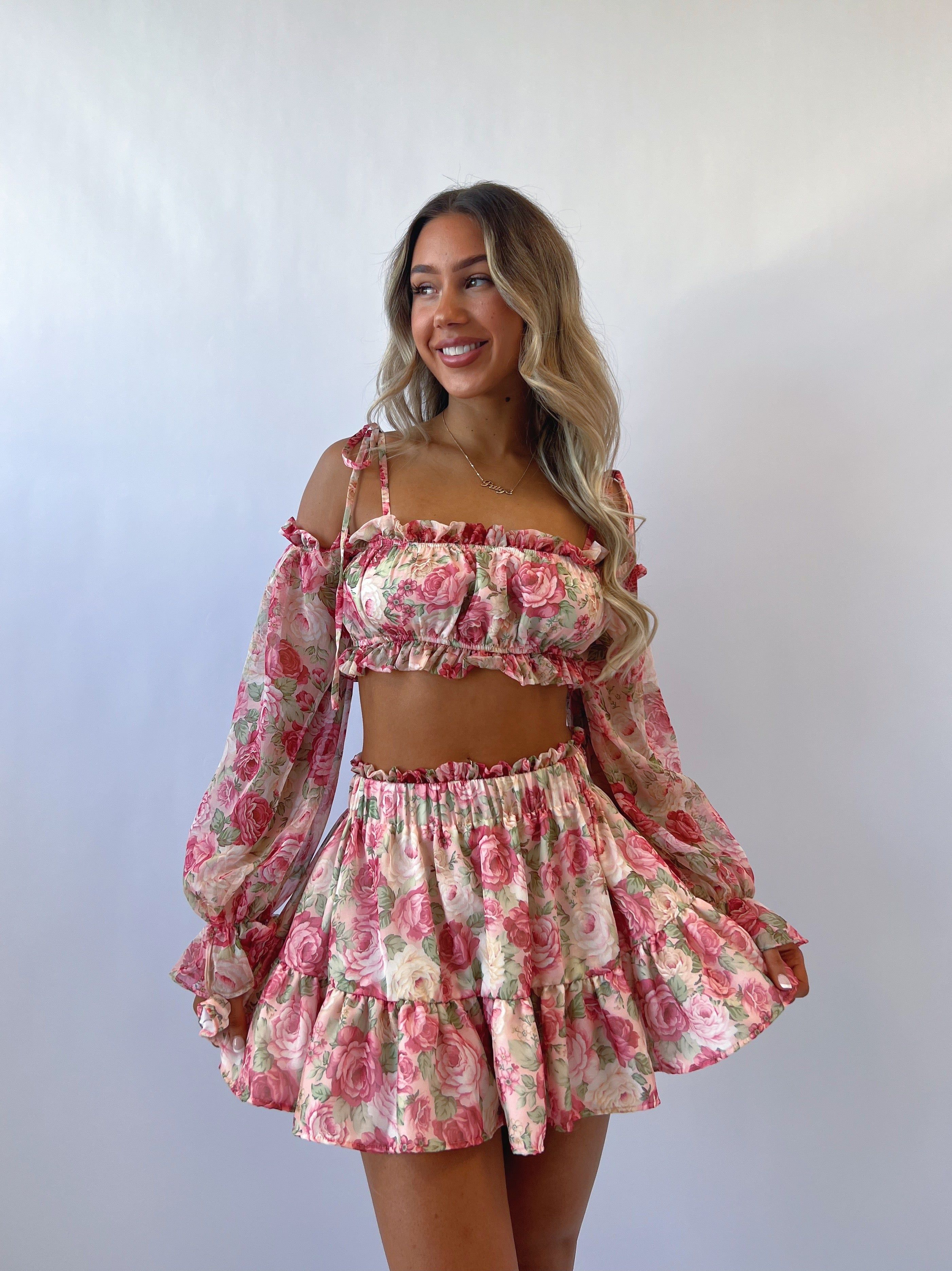 Angelina Floral Mini Skirt sold by Kameli Boutique product image thumbnail 5