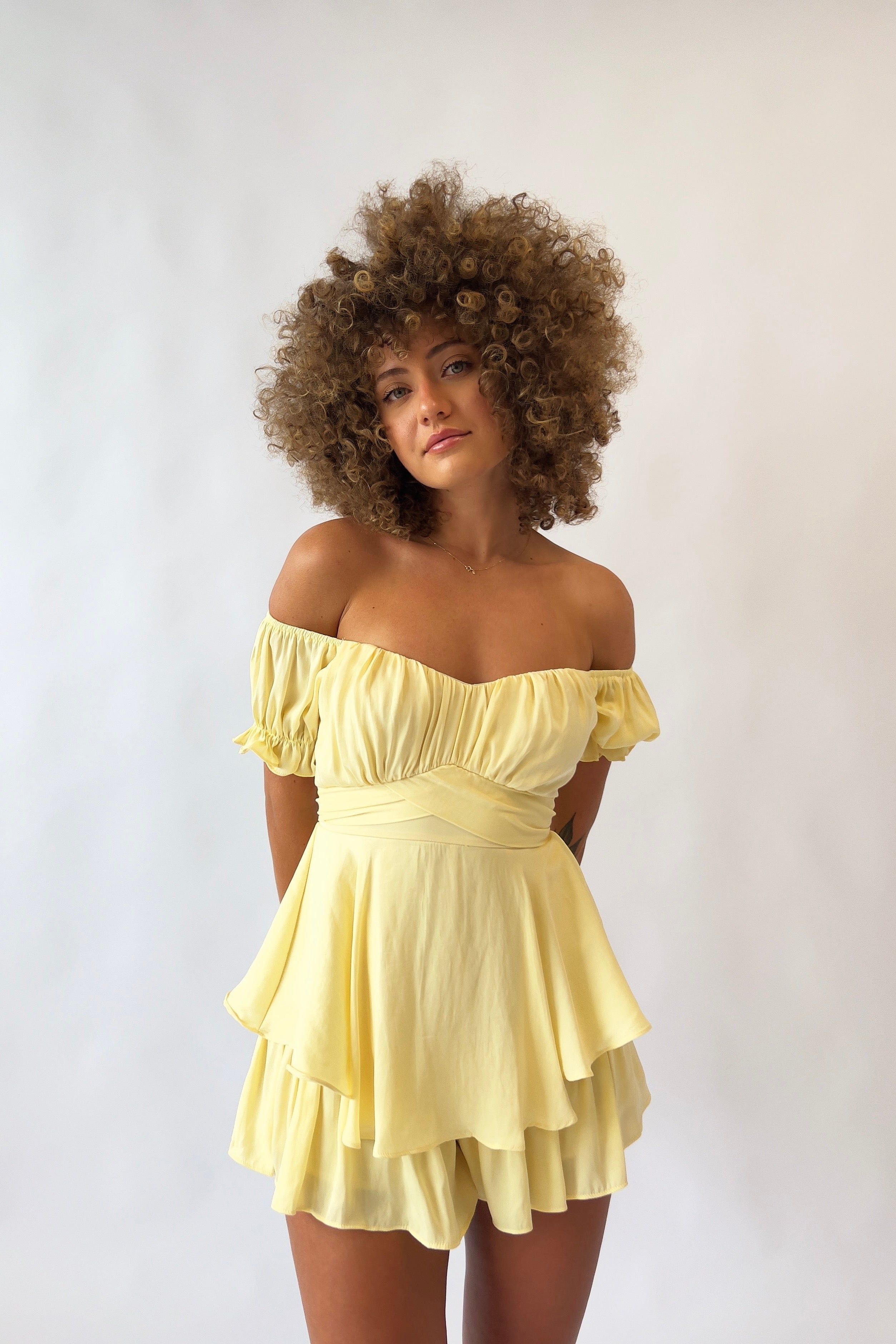 Auffie Playsuit - Yellow sold by Kameli Boutique