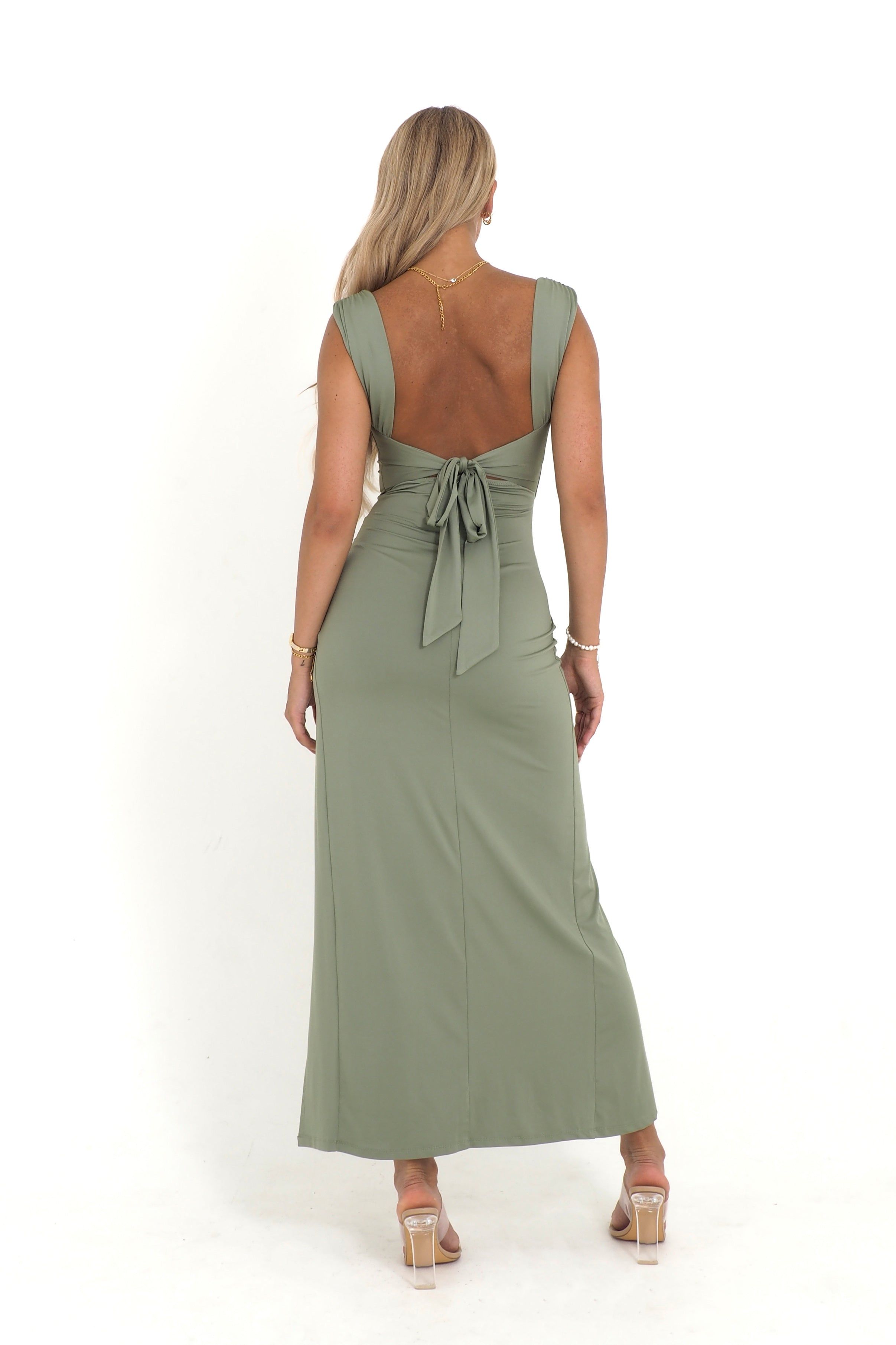 Polly Midi Dress - Khaki (PRE-ORDER) sold by Kameli Boutique product image thumbnail 4