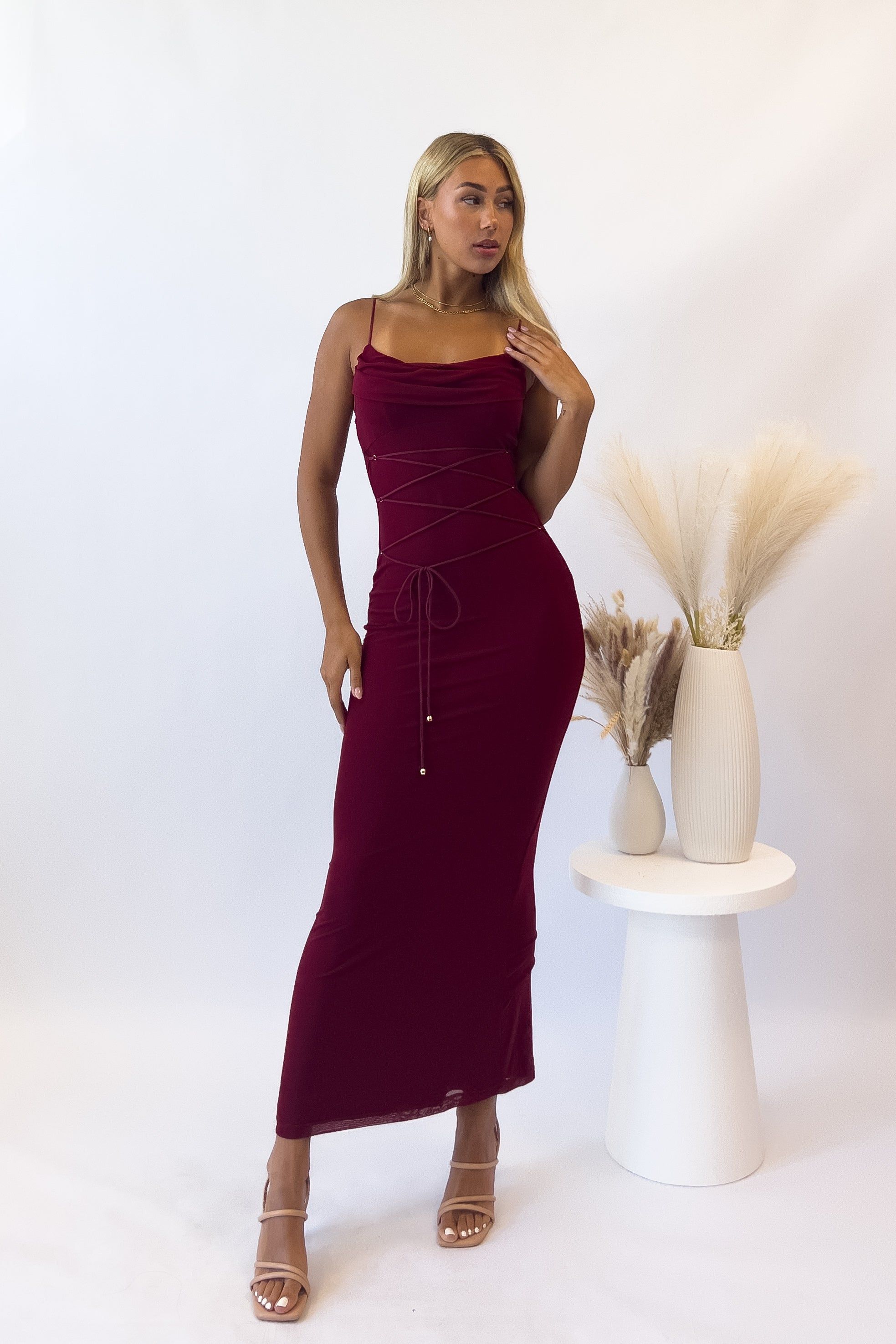 Serendipity Maxi Dress - Wine sold by Kameli Boutique product image thumbnail 3