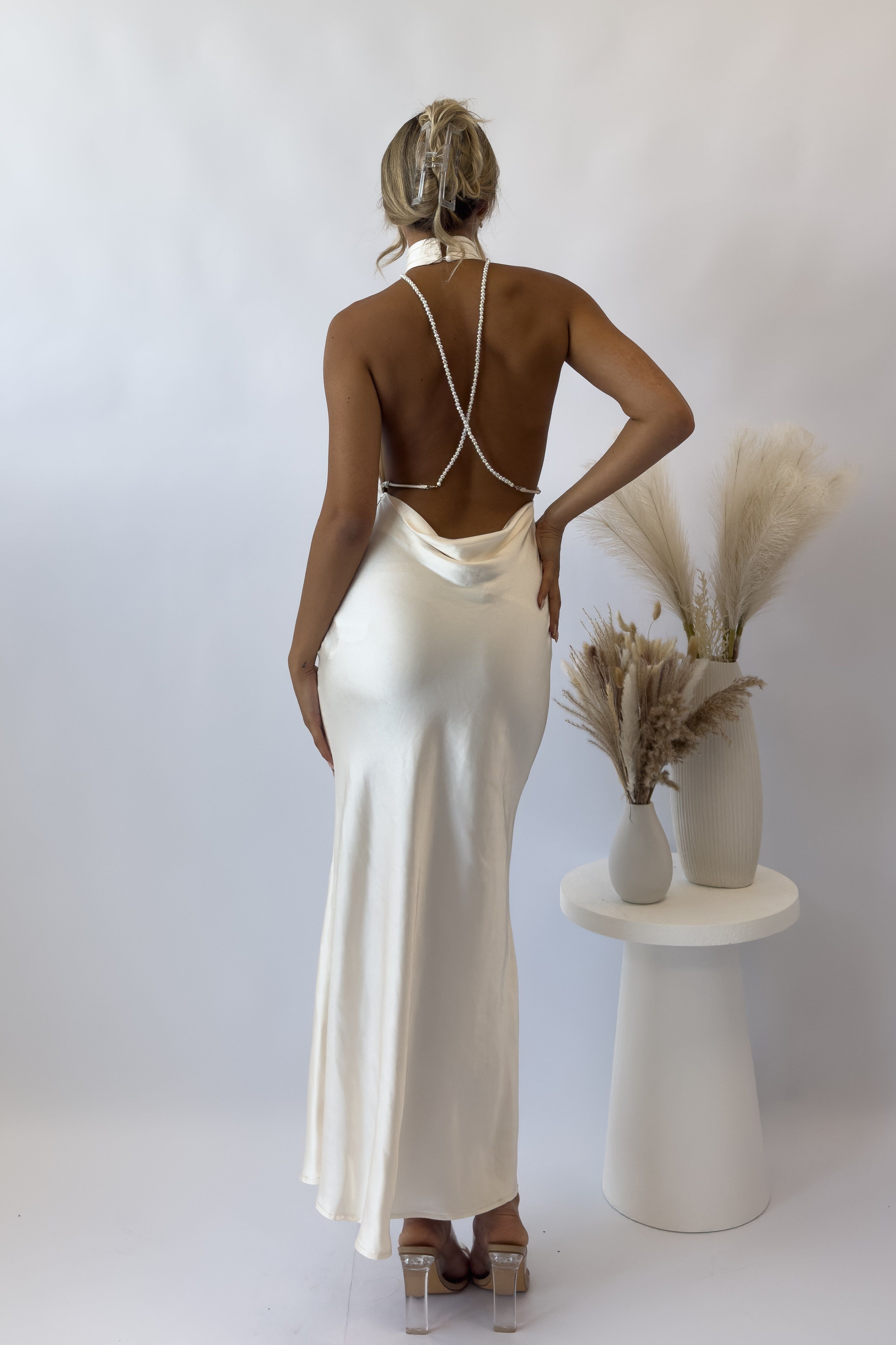 Annabeth Maxi Dress - Oyster sold by Kameli Boutique