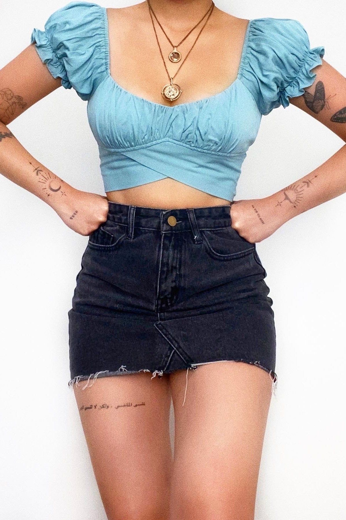 Otto Crop Top - Turquoise sold by Kameli Boutique