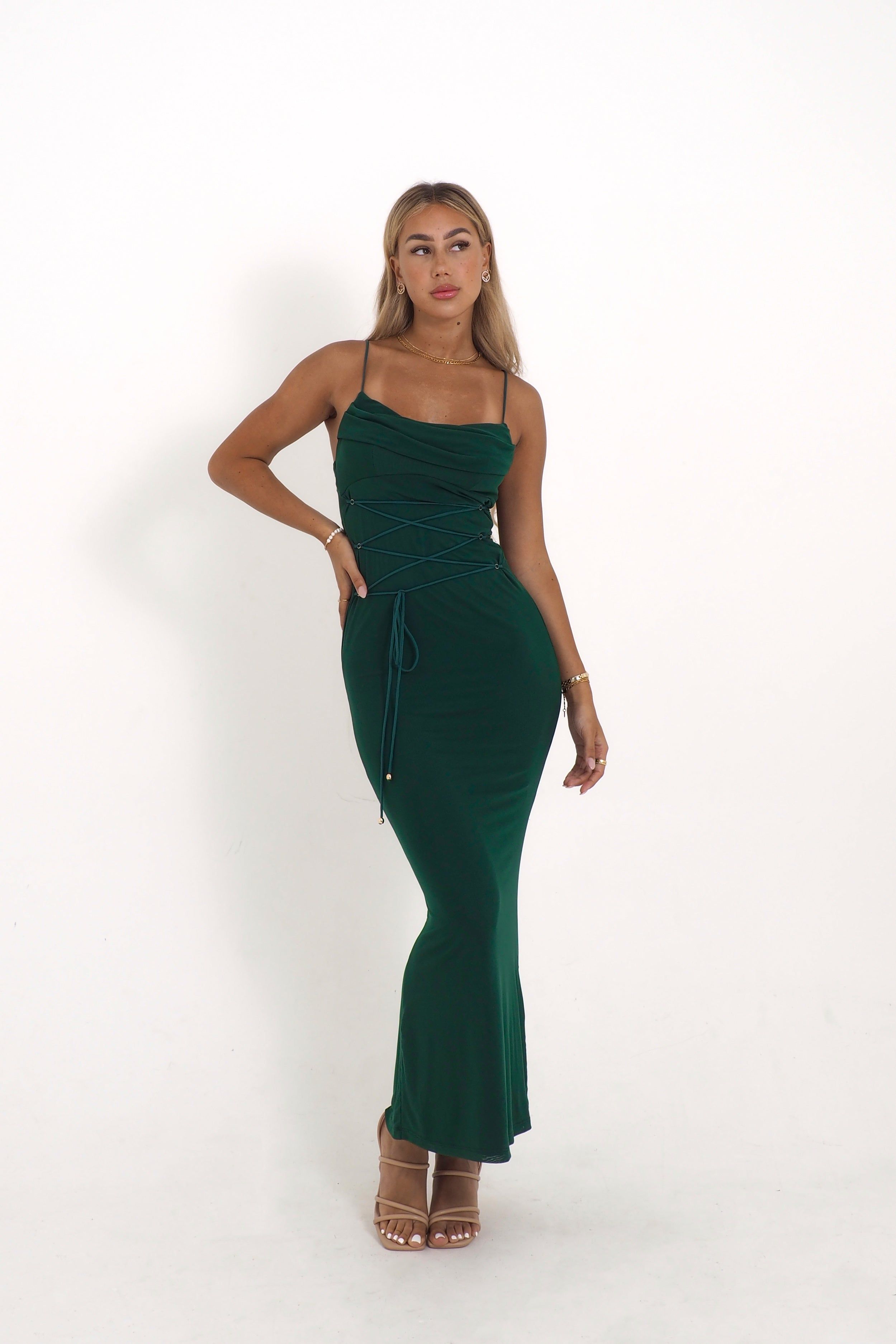 Serendipity Maxi Dress - Forest Green sold by Kameli Boutique product image thumbnail 3