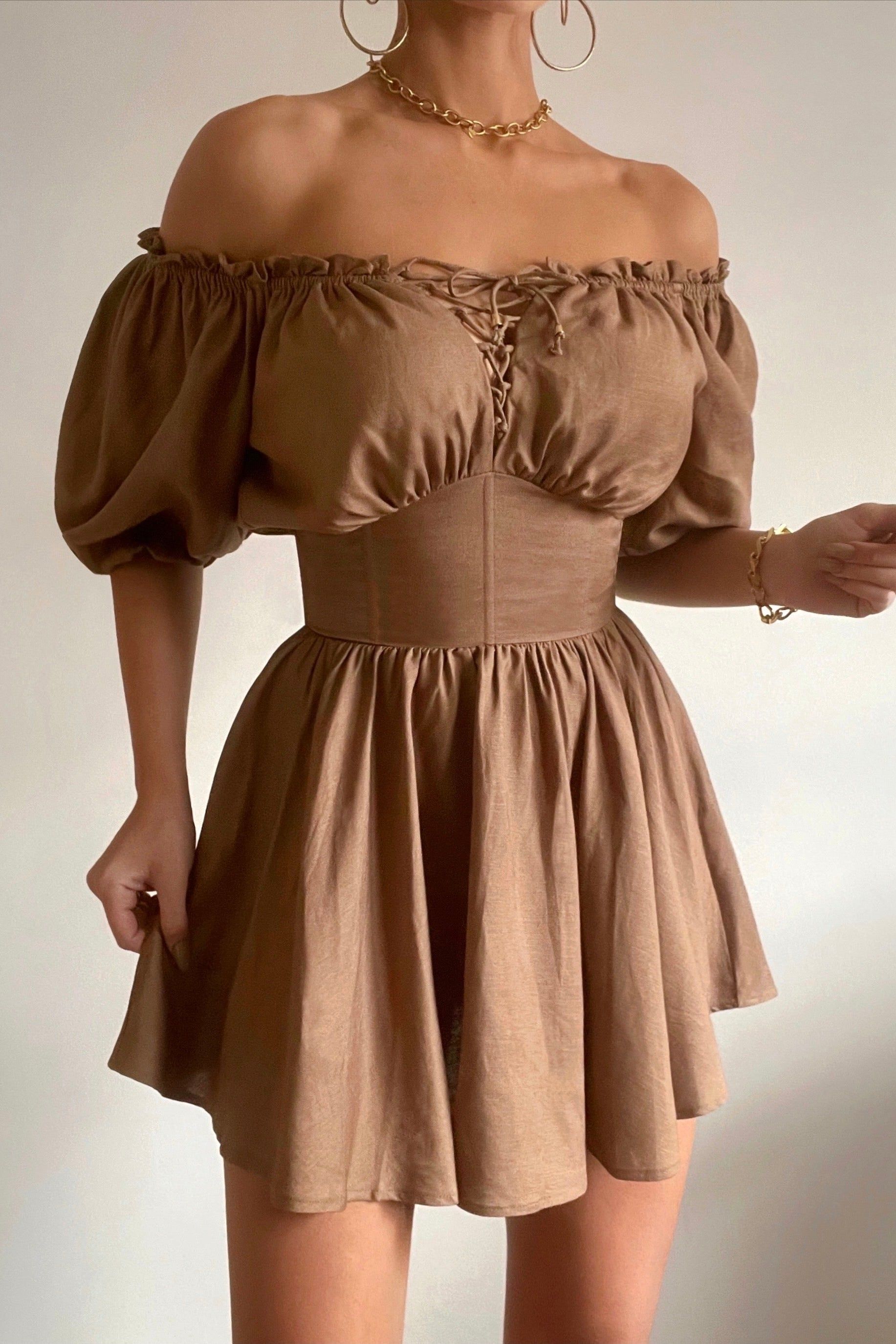 Denver Mini Dress - Brown sold by Kameli Boutique product image thumbnail 3