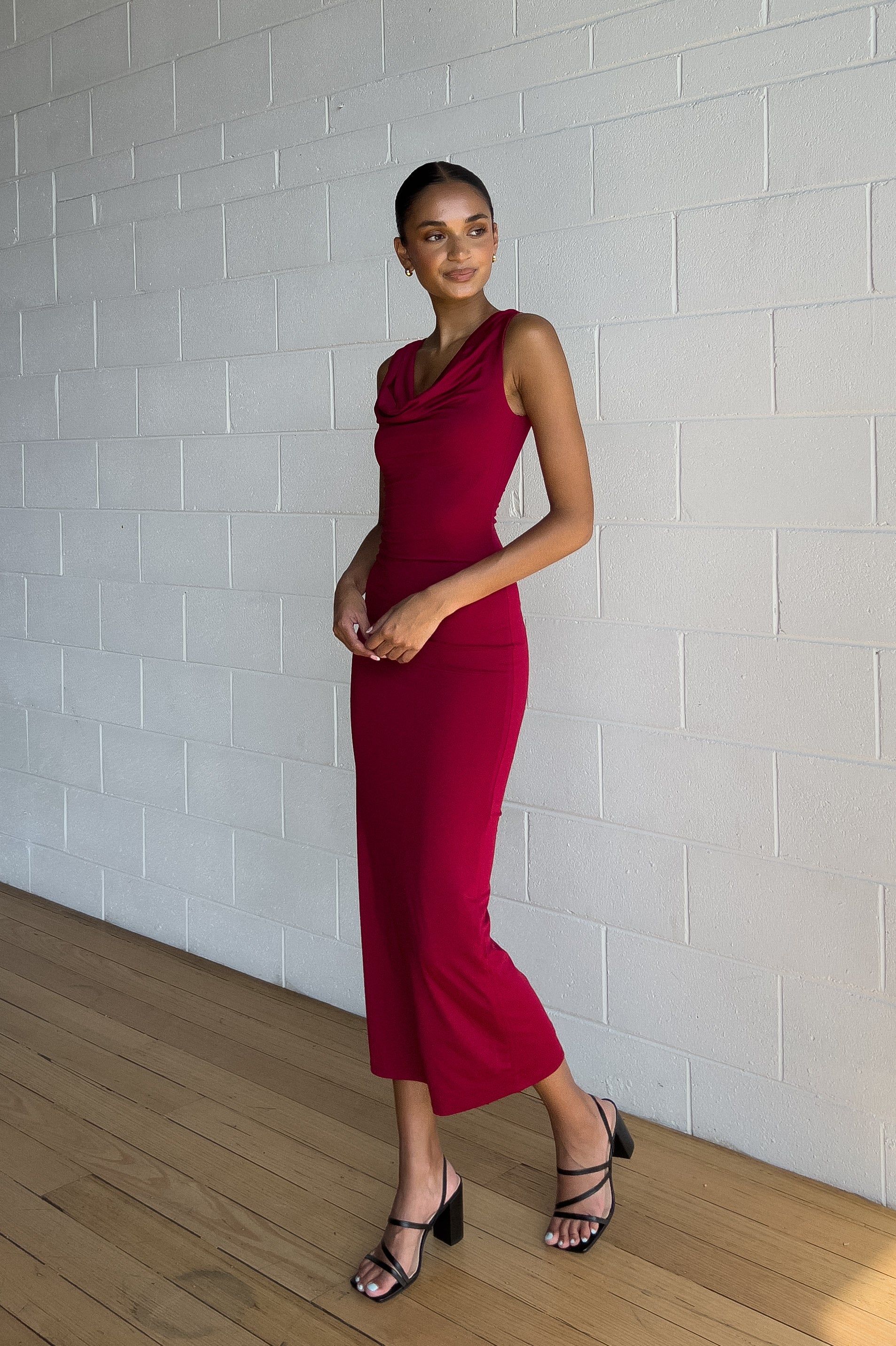 Mariah Midi Dress - Wine sold by Kameli Boutique product image thumbnail 2