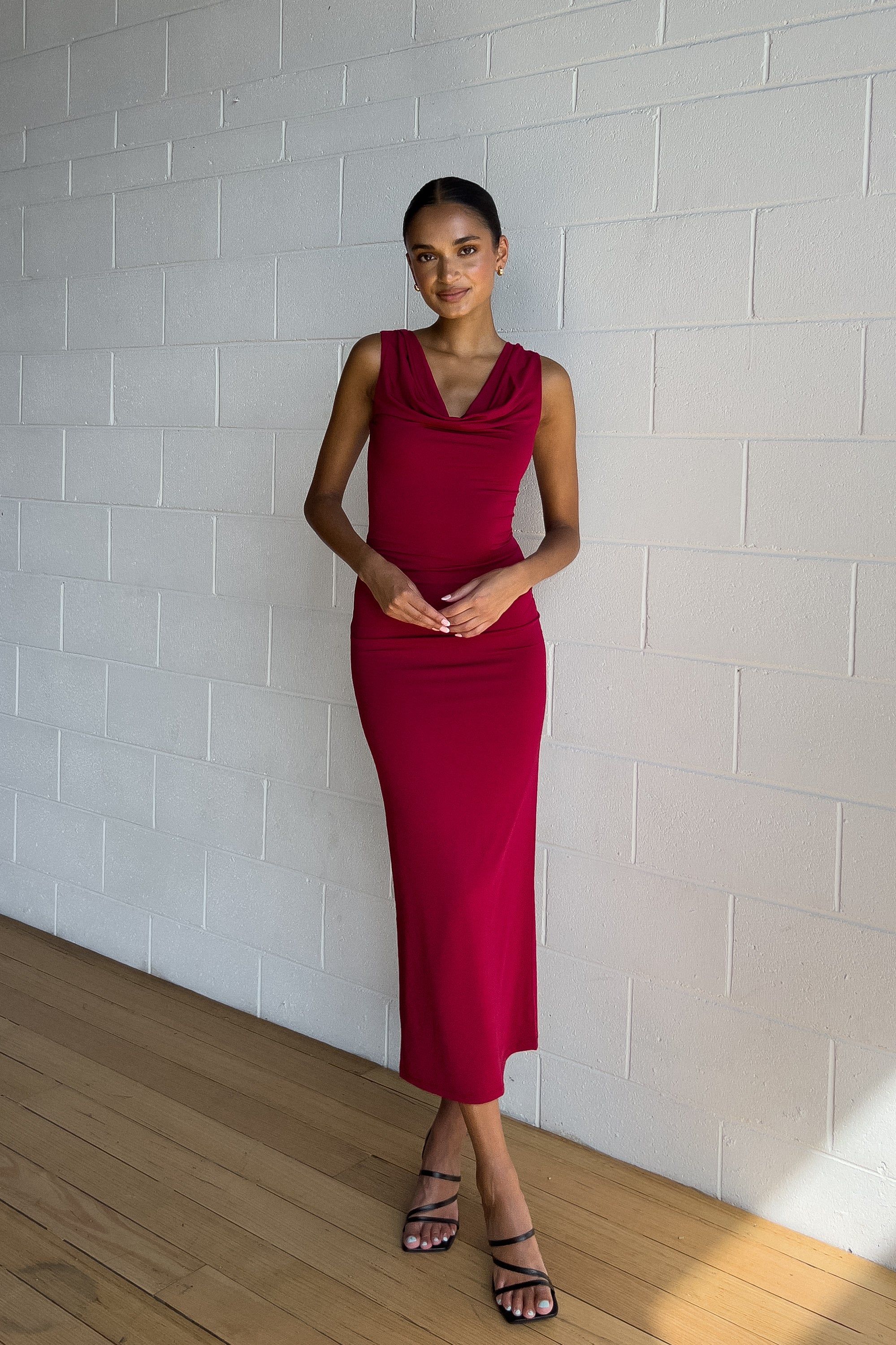 Mariah Midi Dress - Wine sold by Kameli Boutique product image thumbnail 3