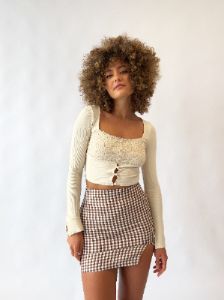Deborah Midi Skirt - Beige sold by Kameli Boutique