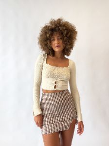 Deborah Midi Skirt - Beige sold by Kameli Boutique